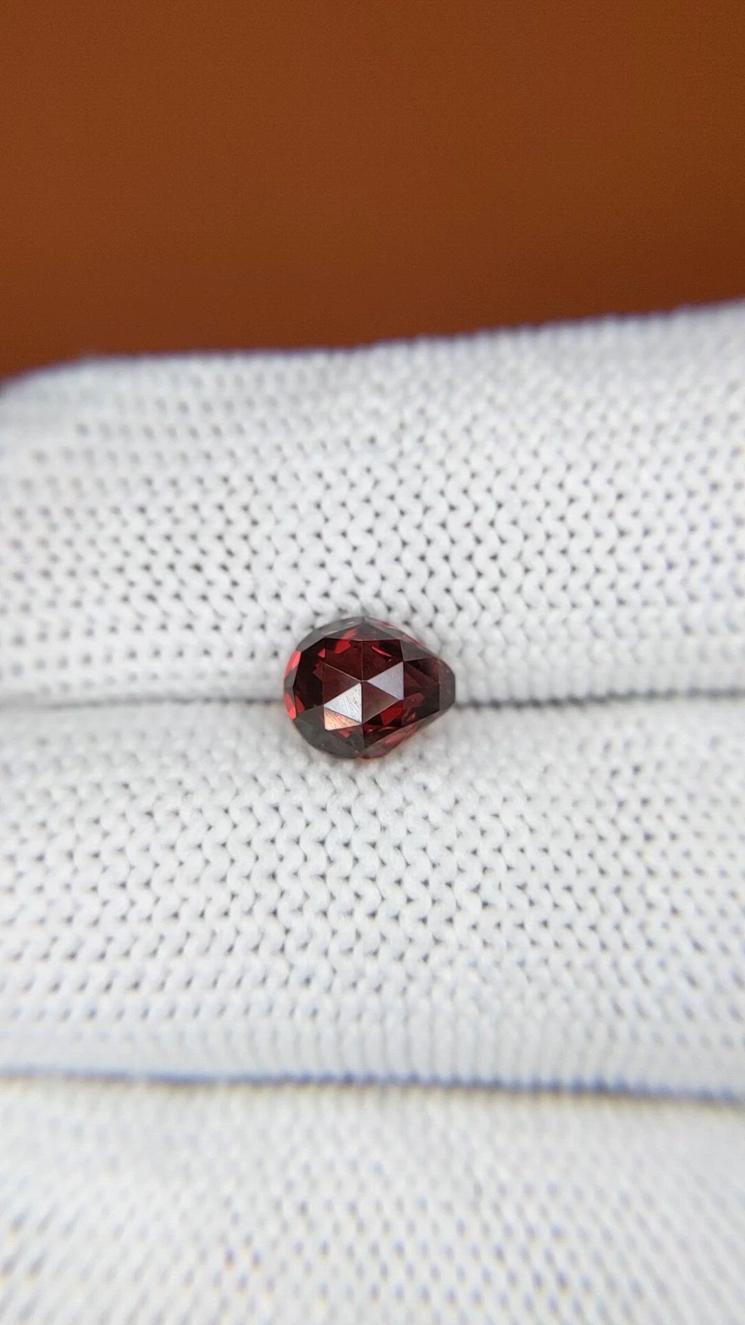 1.63 Ct. Red Almandine Garnet from Mozambique Size Video