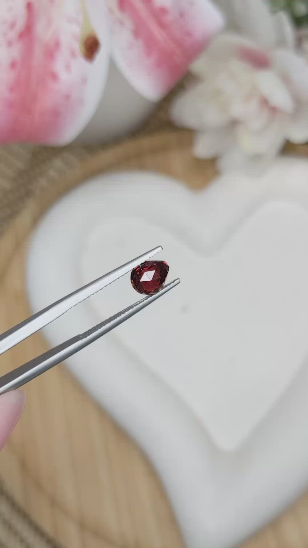 1.63 Ct. Red Almandine Garnet from Mozambique Size Video