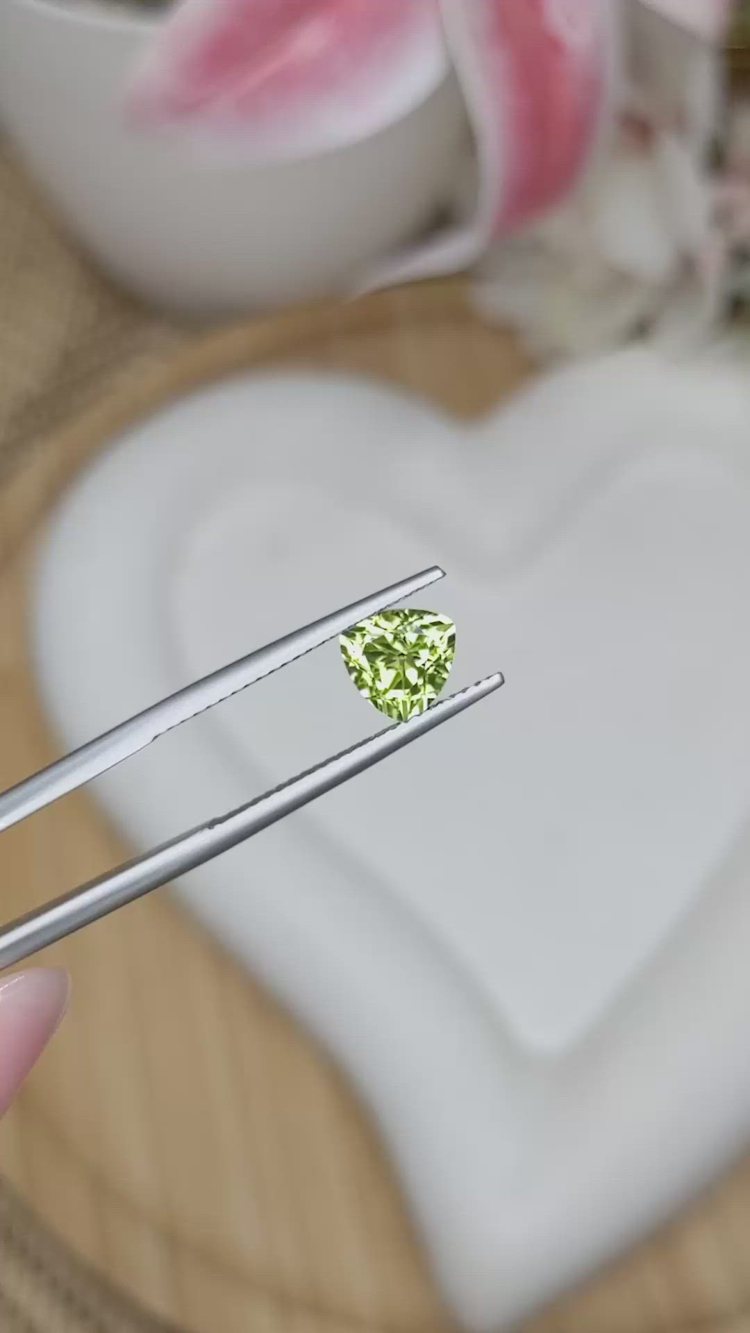 1.37 Ct. Green (Lime Green) Peridot from Pakistan Size Video