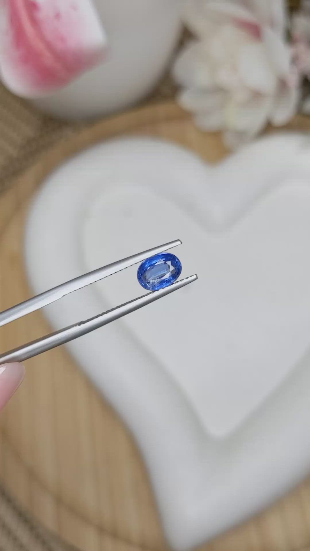 1.37 Ct. Blue Kyanite from Brazil Size Video