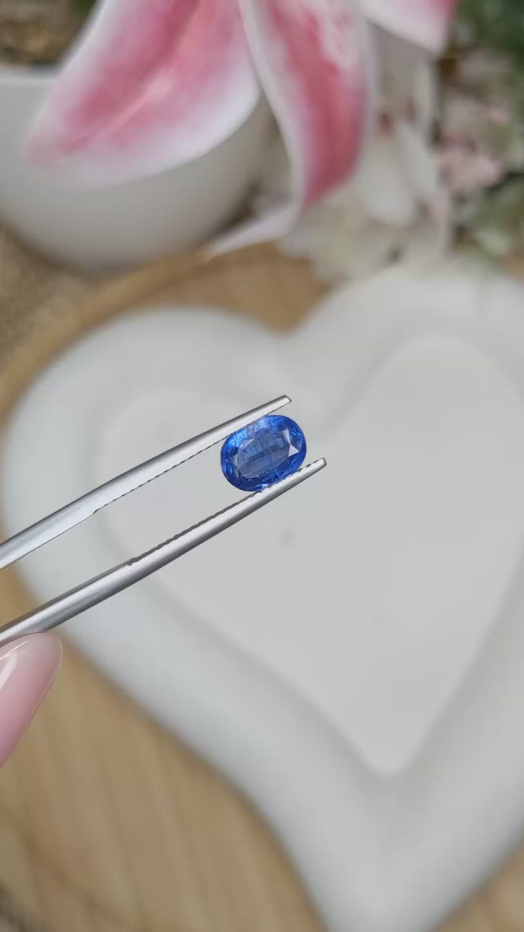 1.66 Ct. Blue Kyanite from Brazil Size Video