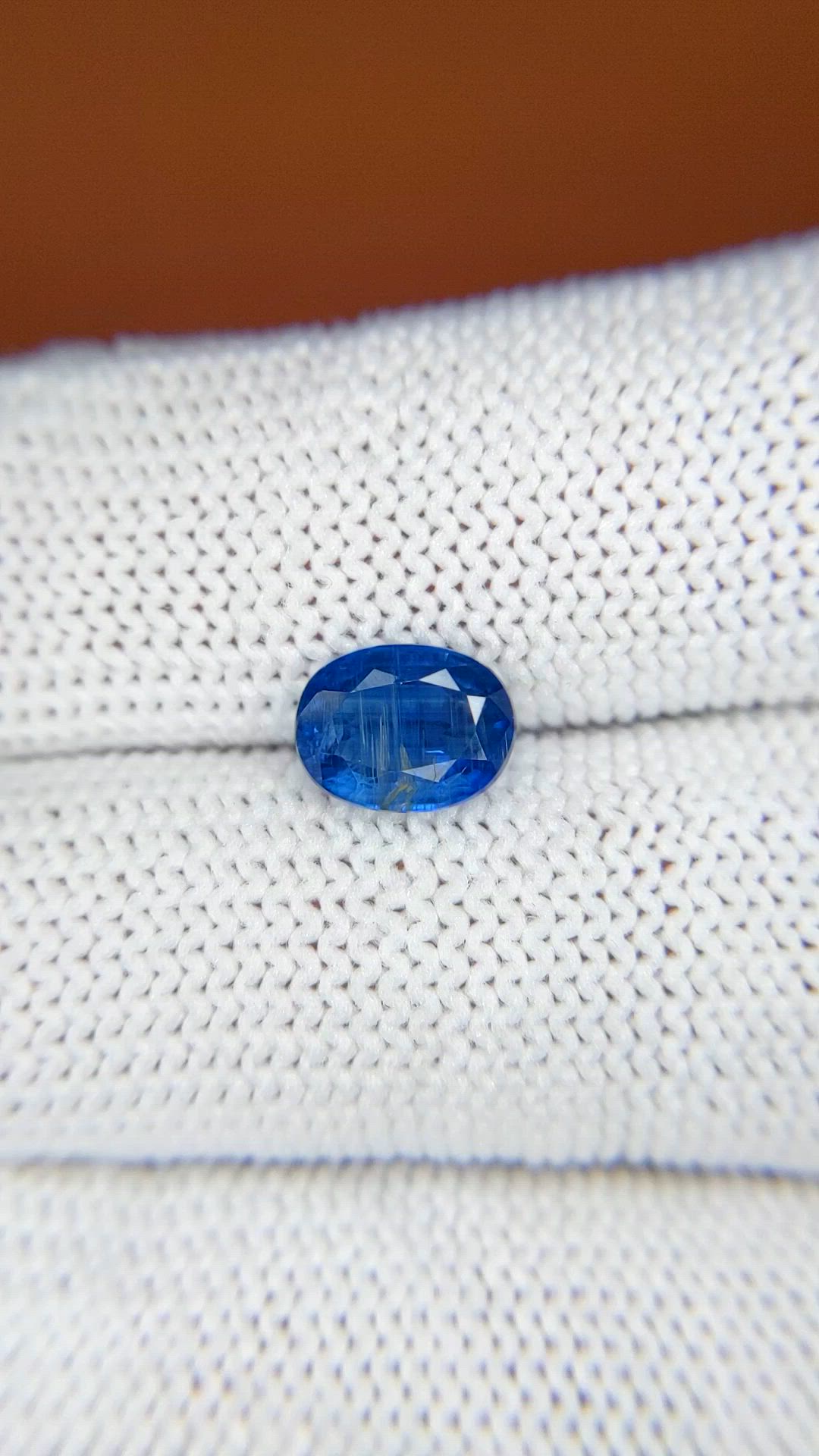 1.66 Ct. Blue Kyanite from Brazil Size Video