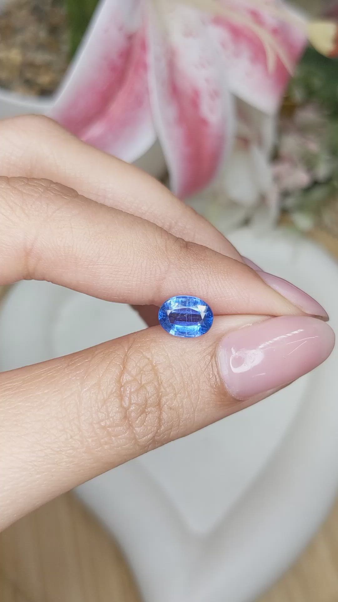 1.75 Ct. Blue Kyanite from Brazil Size Video