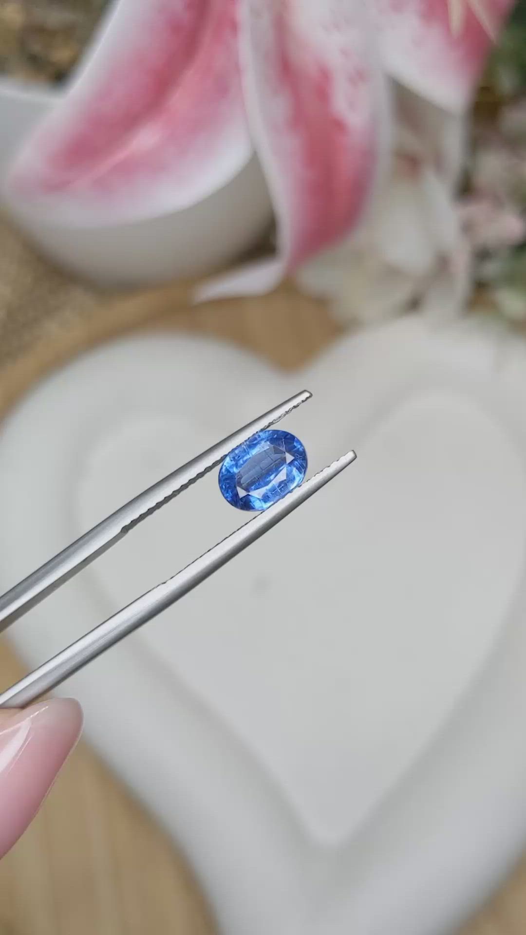 1.75 Ct. Blue Kyanite from Brazil Size Video