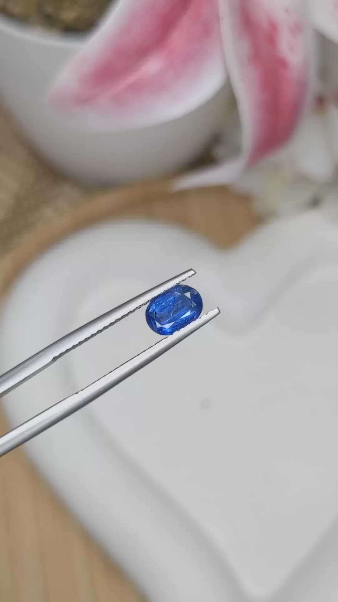 1.29 Ct. Blue Kyanite from Brazil Size Video