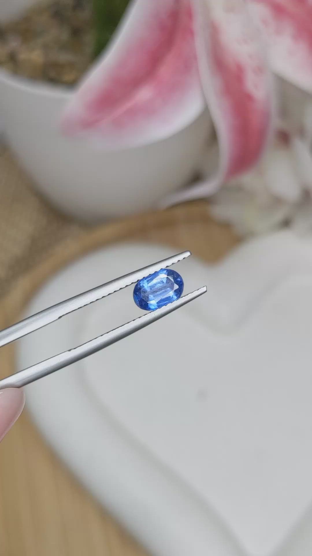 1.10 Ct. Blue Kyanite from Brazil Size Video