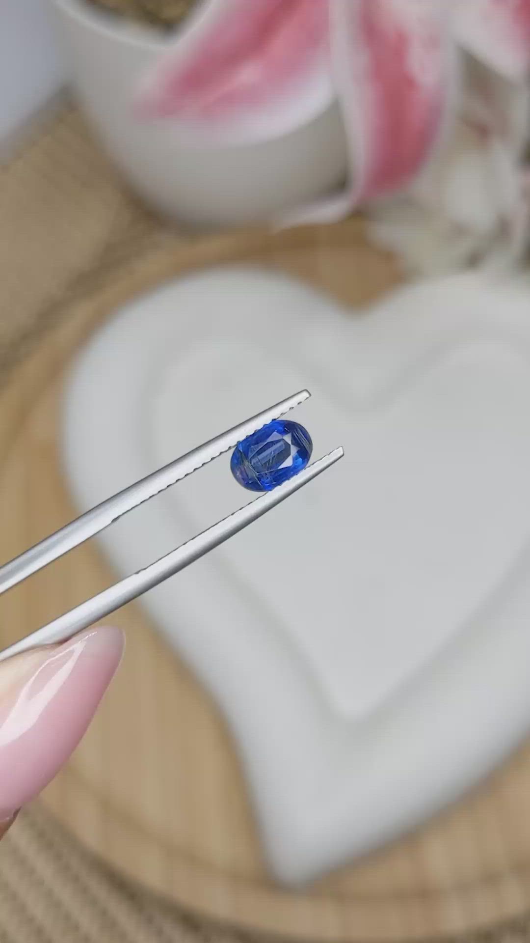 1.22 Ct. Blue Kyanite from Brazil Size Video