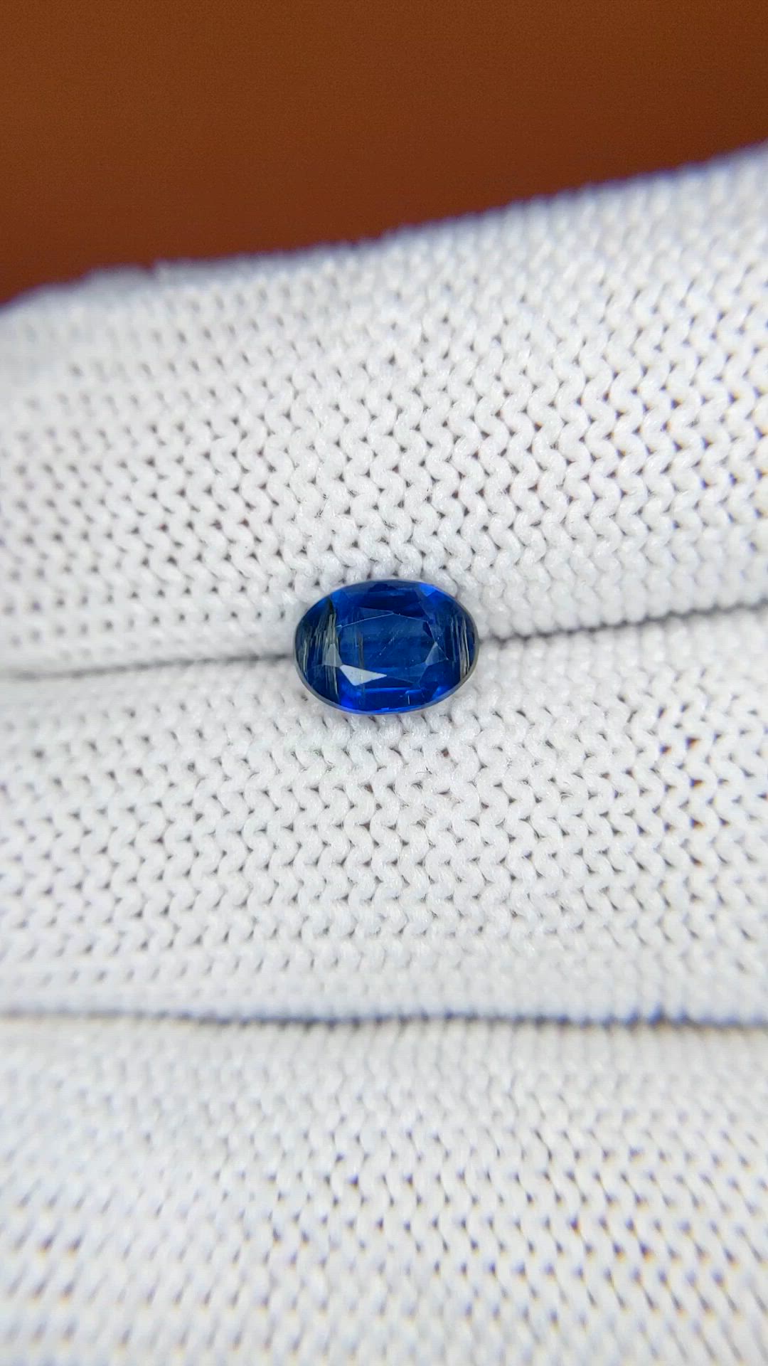 1.22 Ct. Blue Kyanite from Brazil Size Video