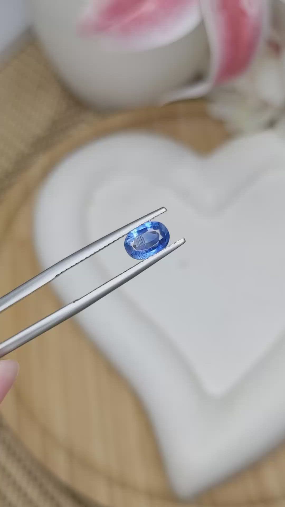 1.03 Ct. Blue Kyanite from Brazil Size Video