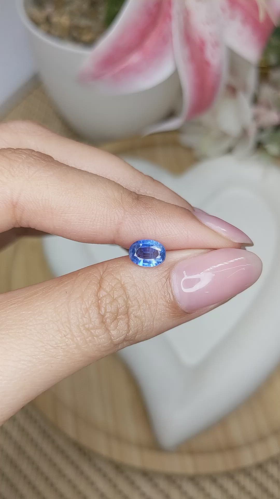 1.03 Ct. Blue Kyanite from Brazil Size Video