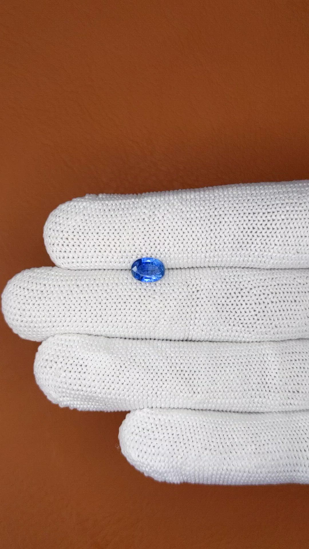 1.03 Ct. Blue Kyanite from Brazil Size Video