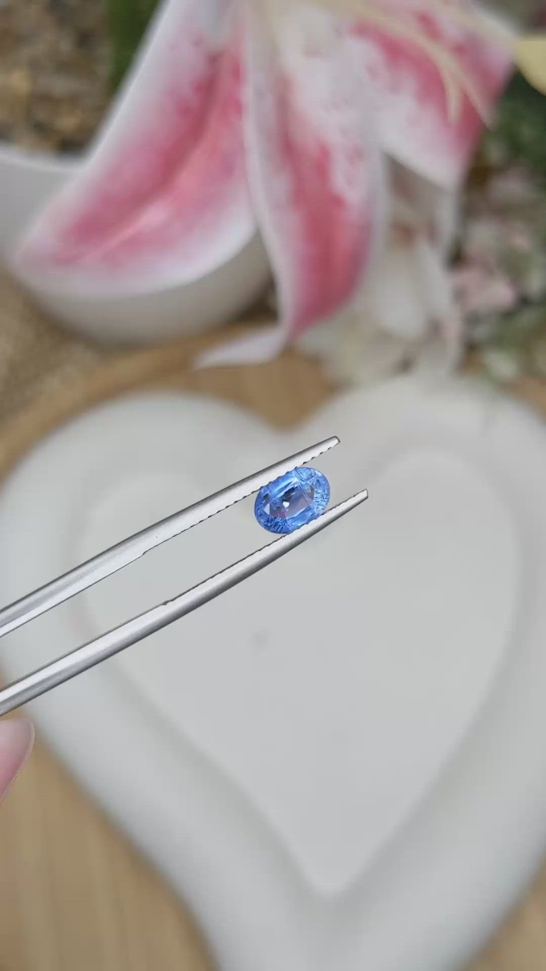 1.12 Ct. Blue Kyanite from Brazil Size Video