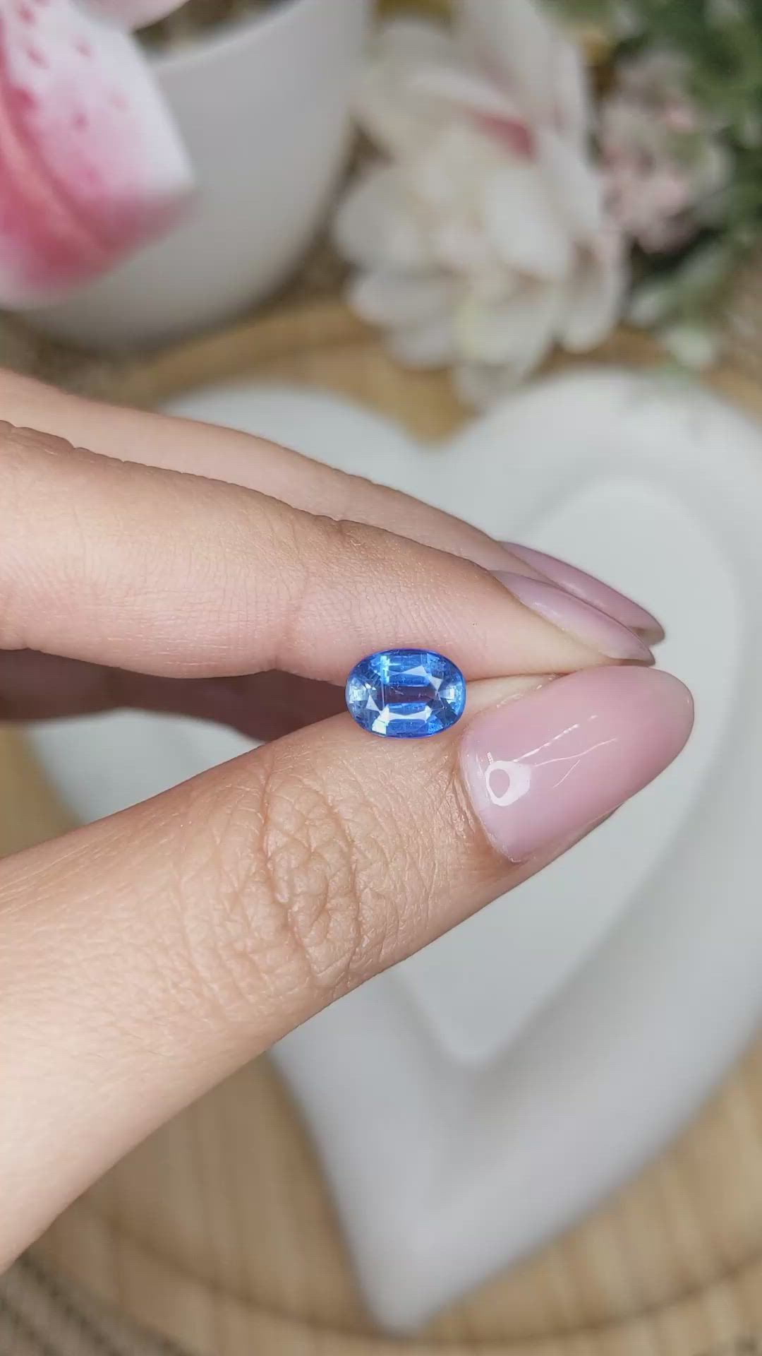 1.74 Ct. Blue Kyanite from Brazil Size Video