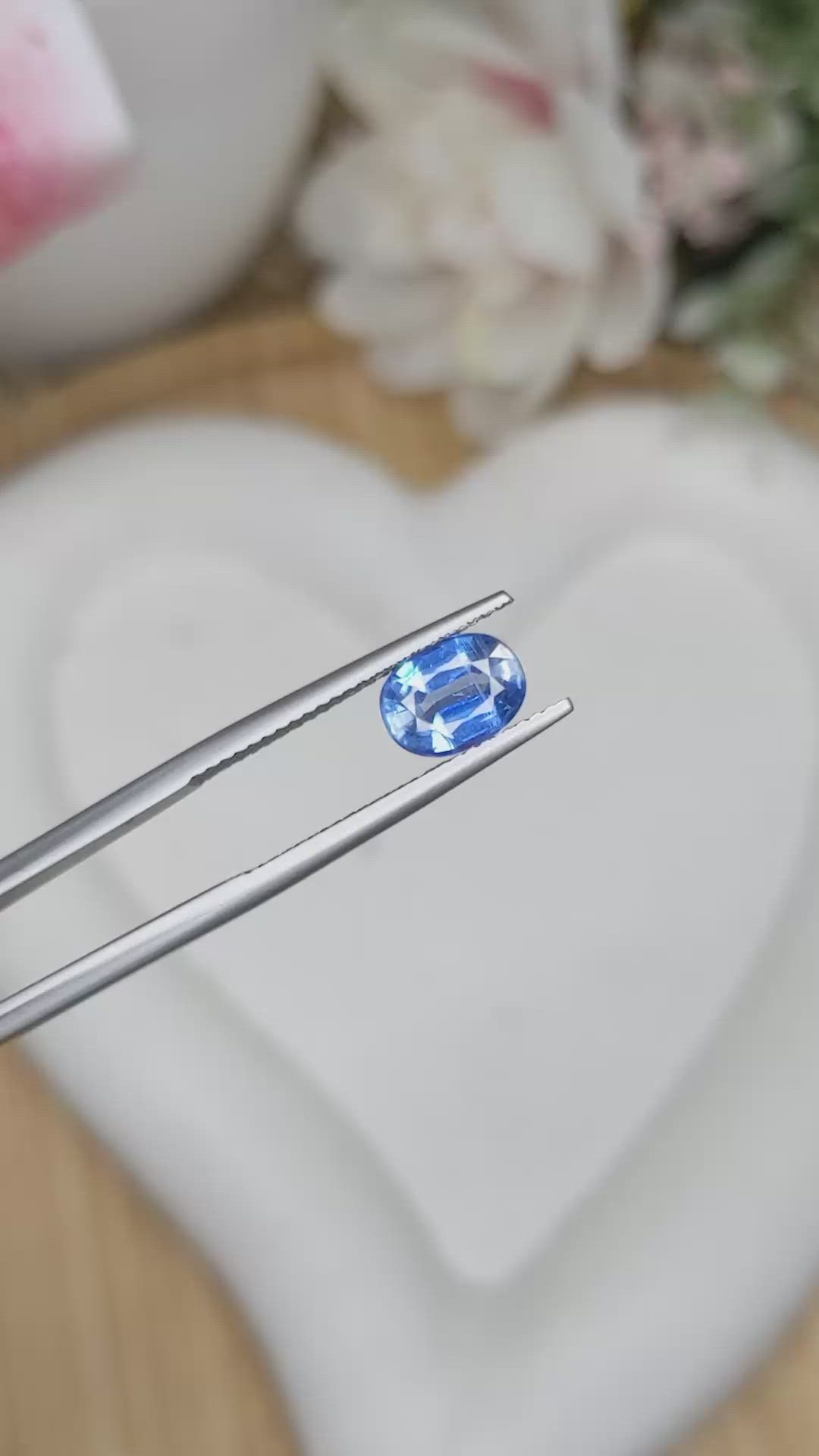 1.74 Ct. Blue Kyanite from Brazil Size Video
