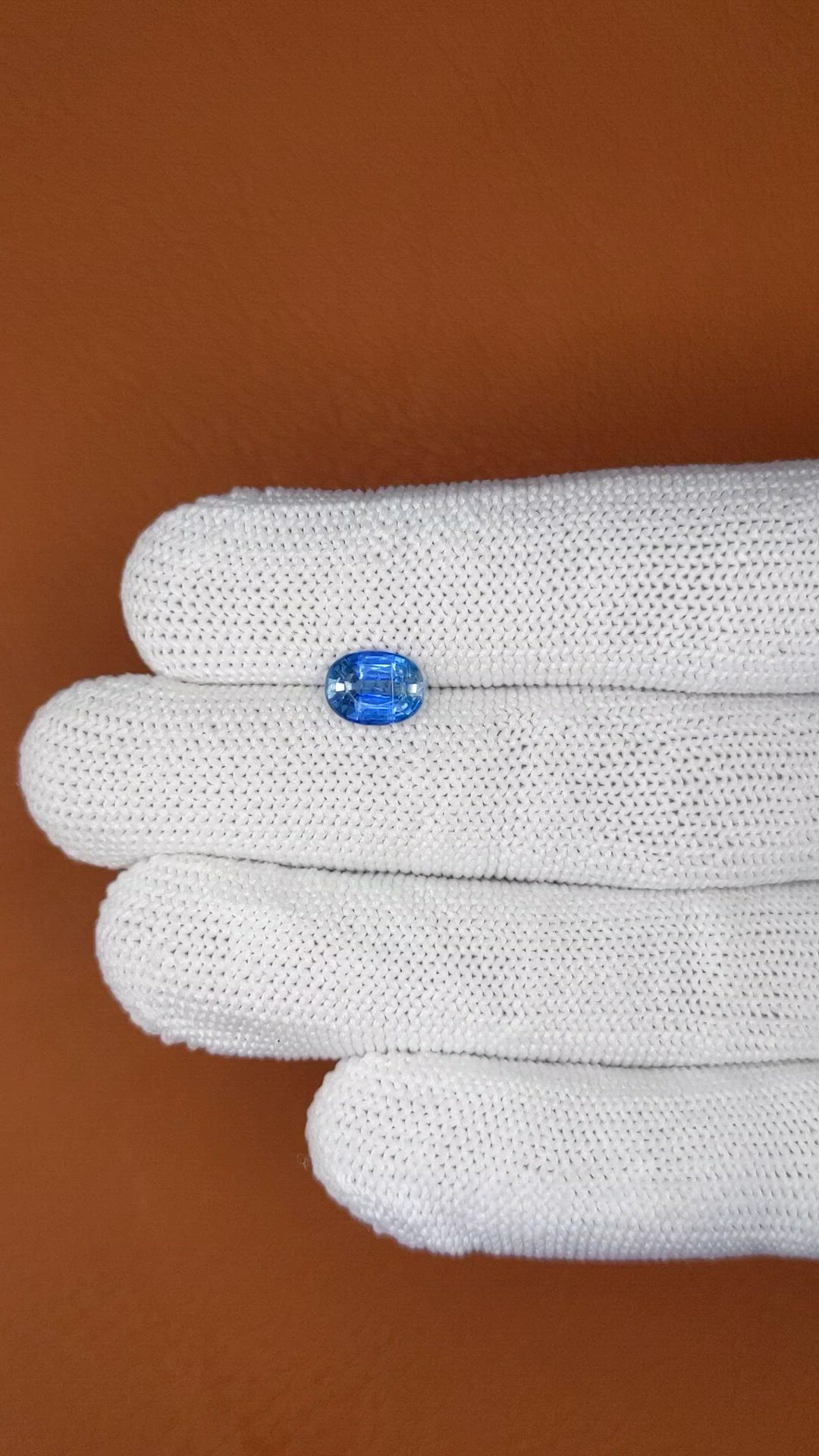 1.74 Ct. Blue Kyanite from Brazil Size Video