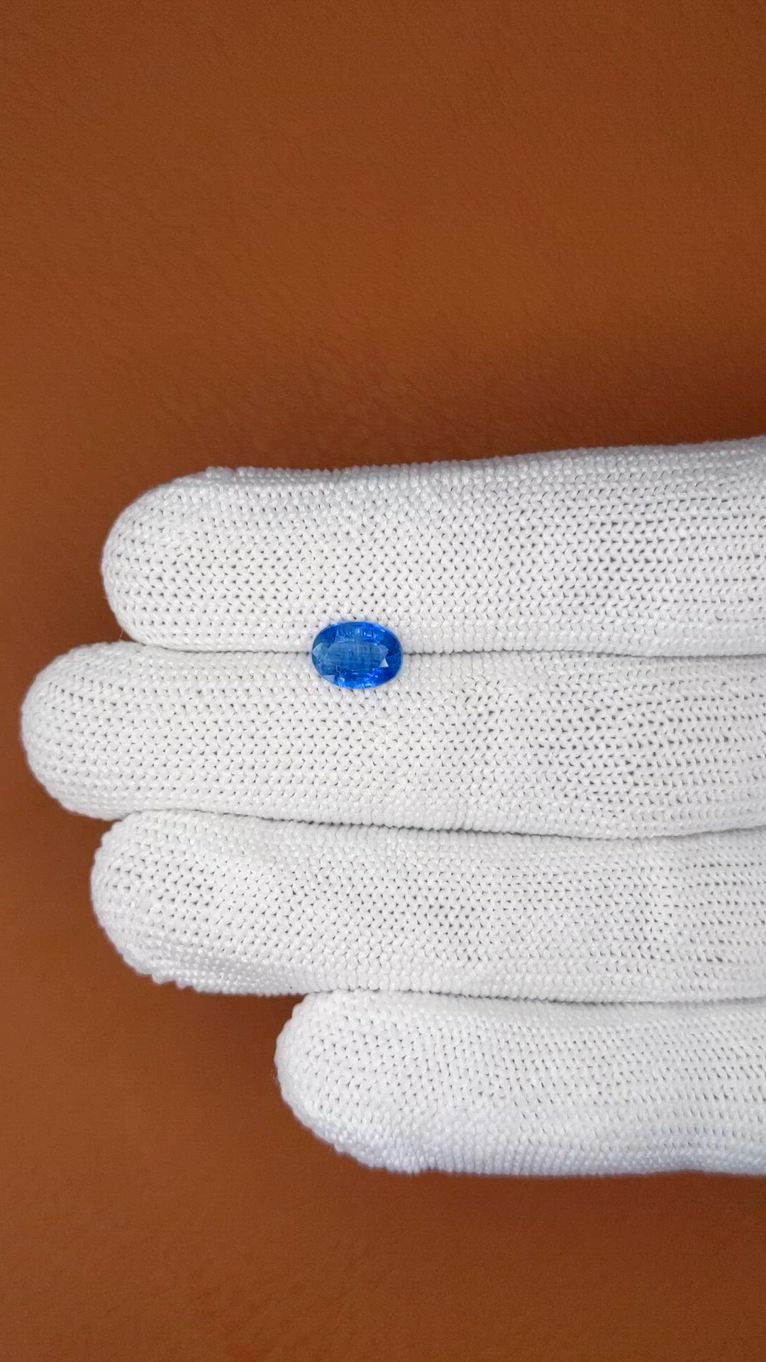 1.35 Ct. Blue Kyanite from Brazil Size Video