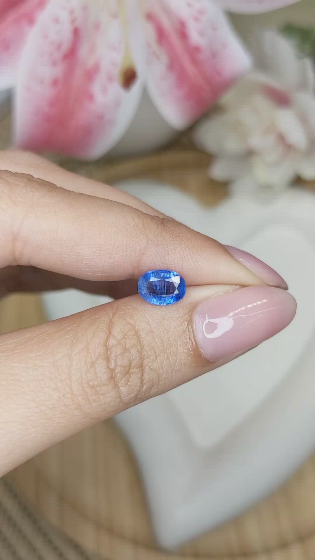 1.35 Ct. Blue Kyanite from Brazil Size Video
