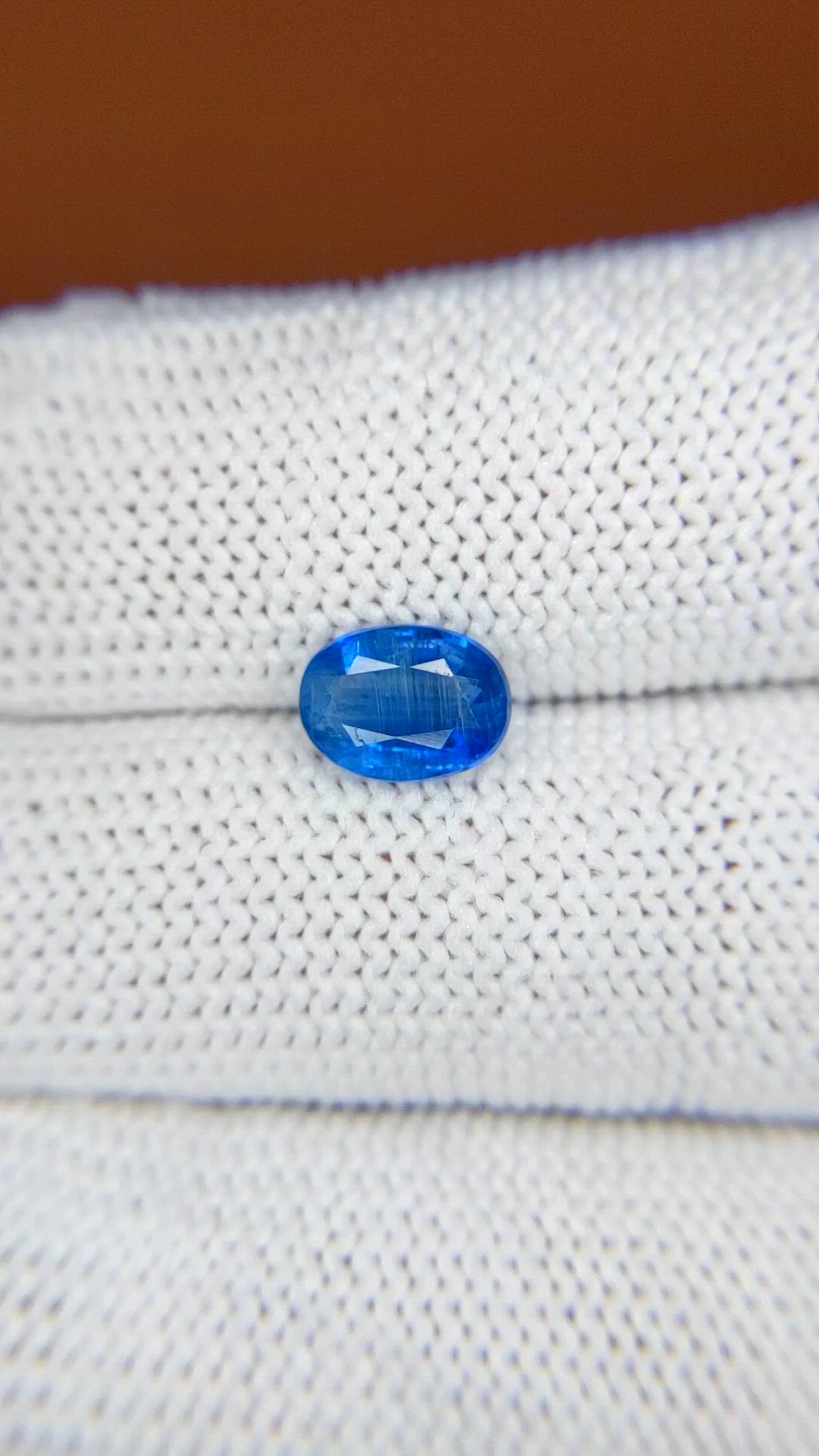1.35 Ct. Blue Kyanite from Brazil Size Video