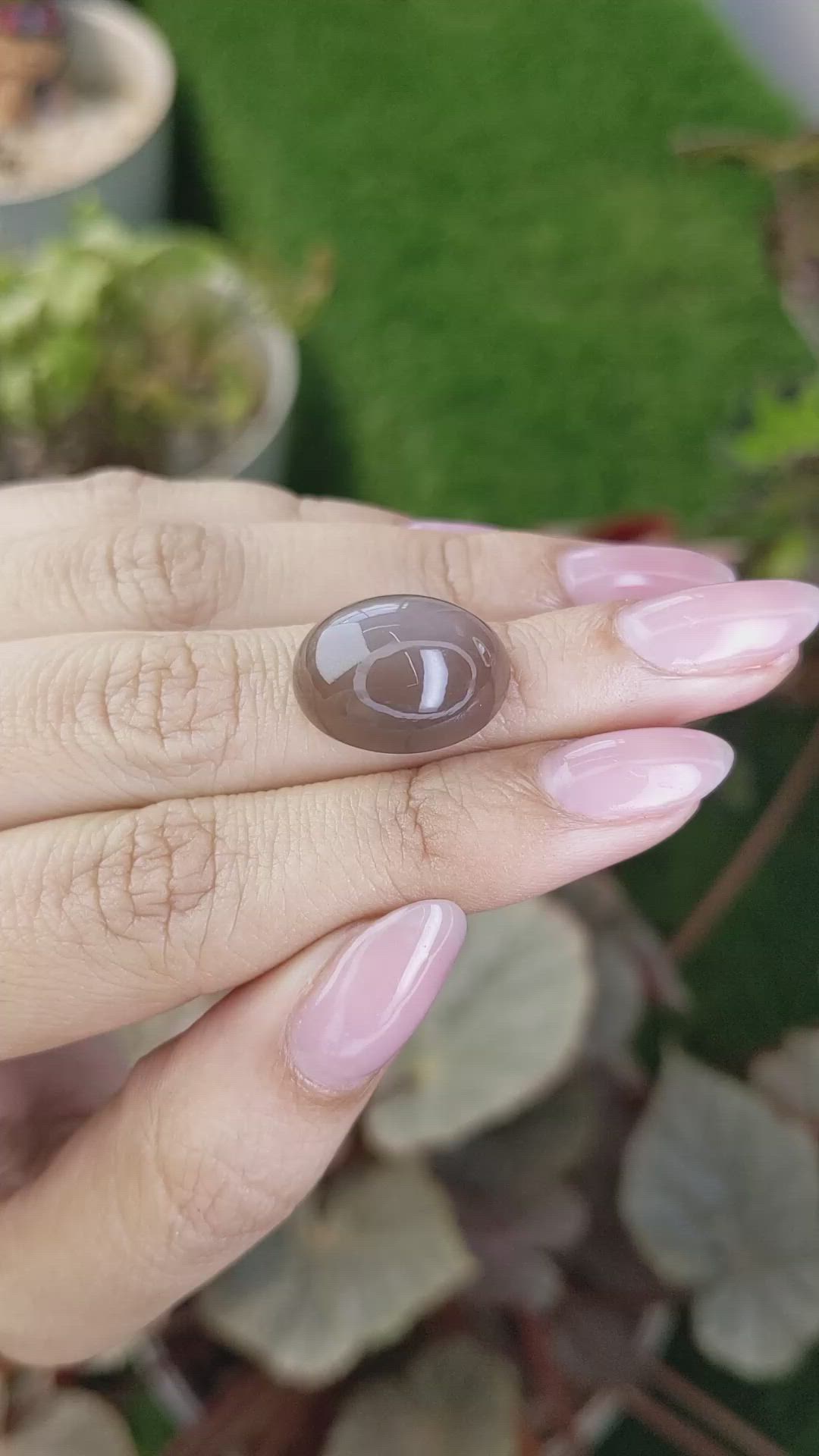 14.34 Ct. Brown Cabochon Moonstone from Ceylon (Sri Lanka) Size Video