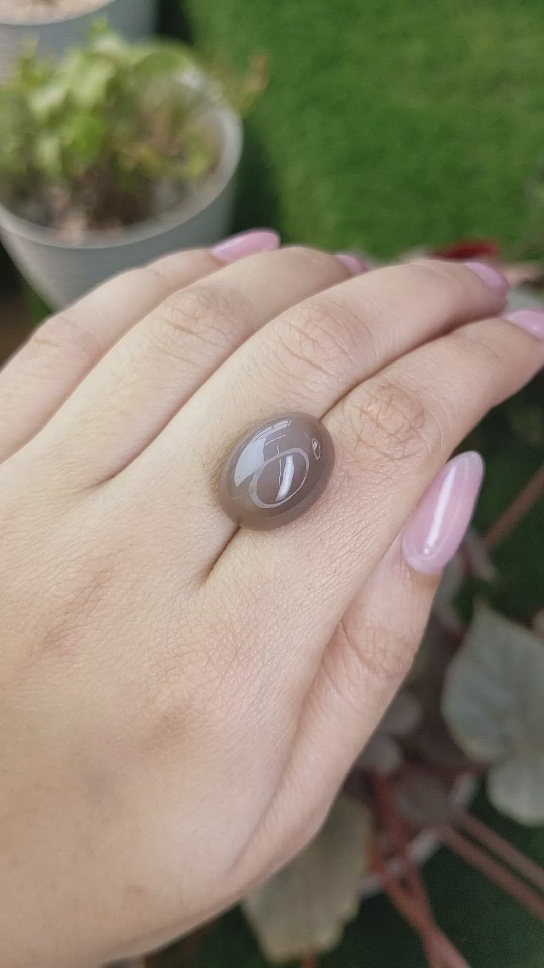 14.34 Ct. Brown Cabochon Moonstone from Ceylon (Sri Lanka) Size Video