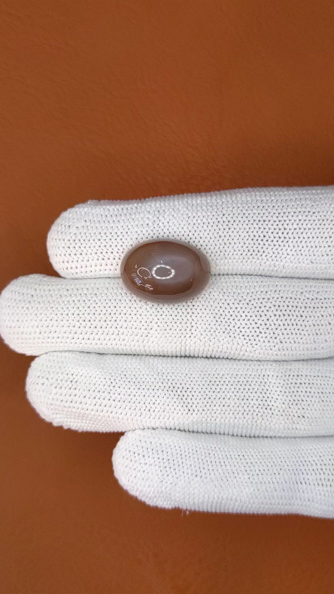 14.34 Ct. Brown Cabochon Moonstone from Ceylon (Sri Lanka) Size Video