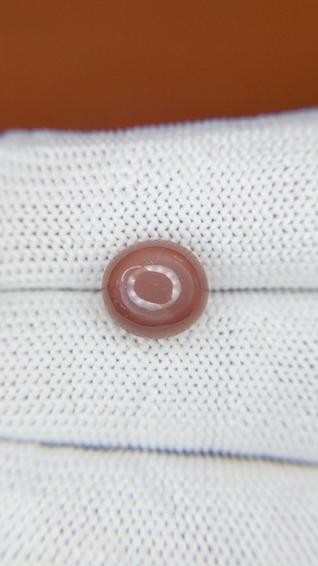 3.78 Ct. Peach Cabochon Moonstone from Ceylon (Sri Lanka) Size Video