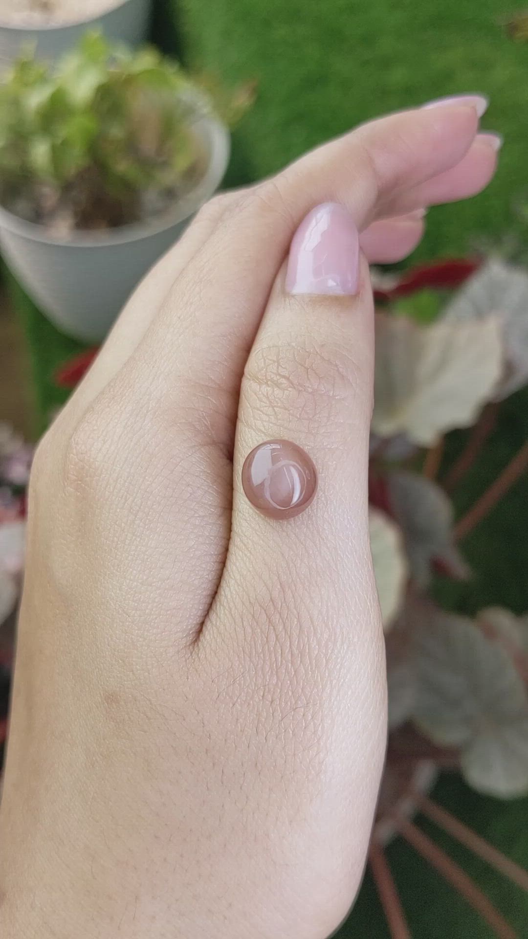 3.78 Ct. Peach Cabochon Moonstone from Ceylon (Sri Lanka) Size Video