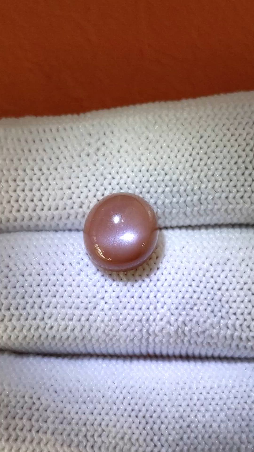 3.78 Ct. Peach Cabochon Moonstone from Ceylon (Sri Lanka) Size Video