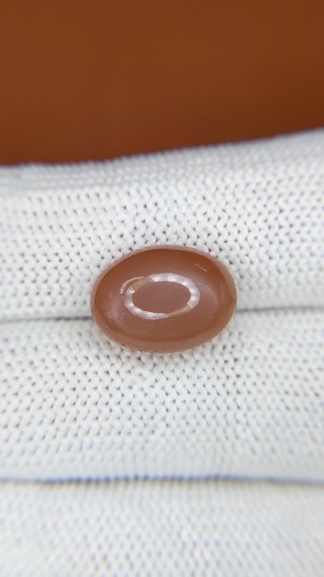 6.41 Ct. Peach Cabochon Moonstone from Ceylon (Sri Lanka) Size Video