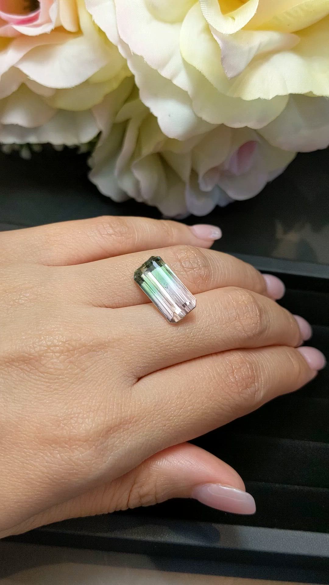 7.44 Ct. Multi Color Tourmaline from Brazil Size Video