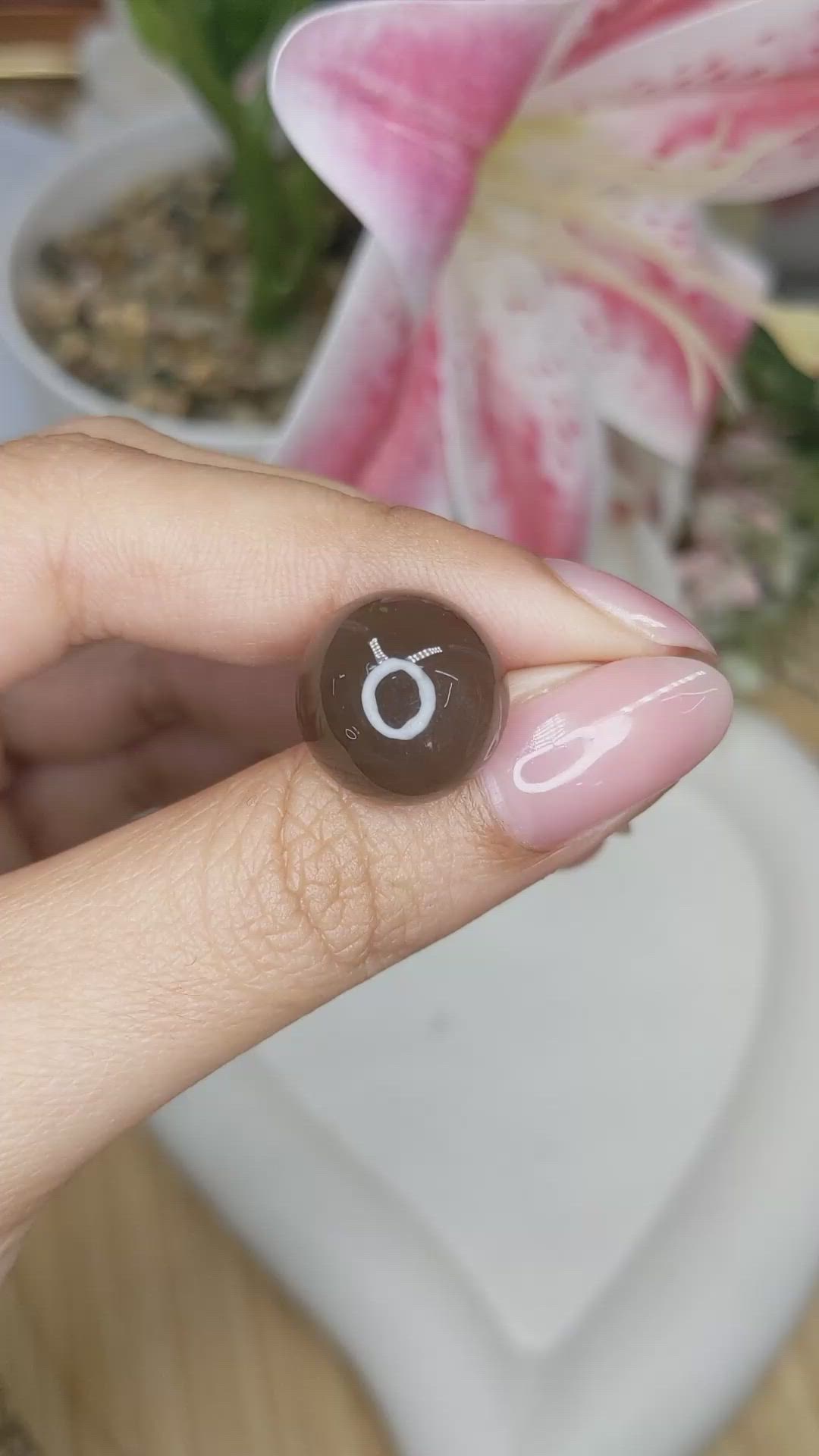 12.44 Ct. Brown Cabochon Moonstone from Ceylon (Sri Lanka) Size Video