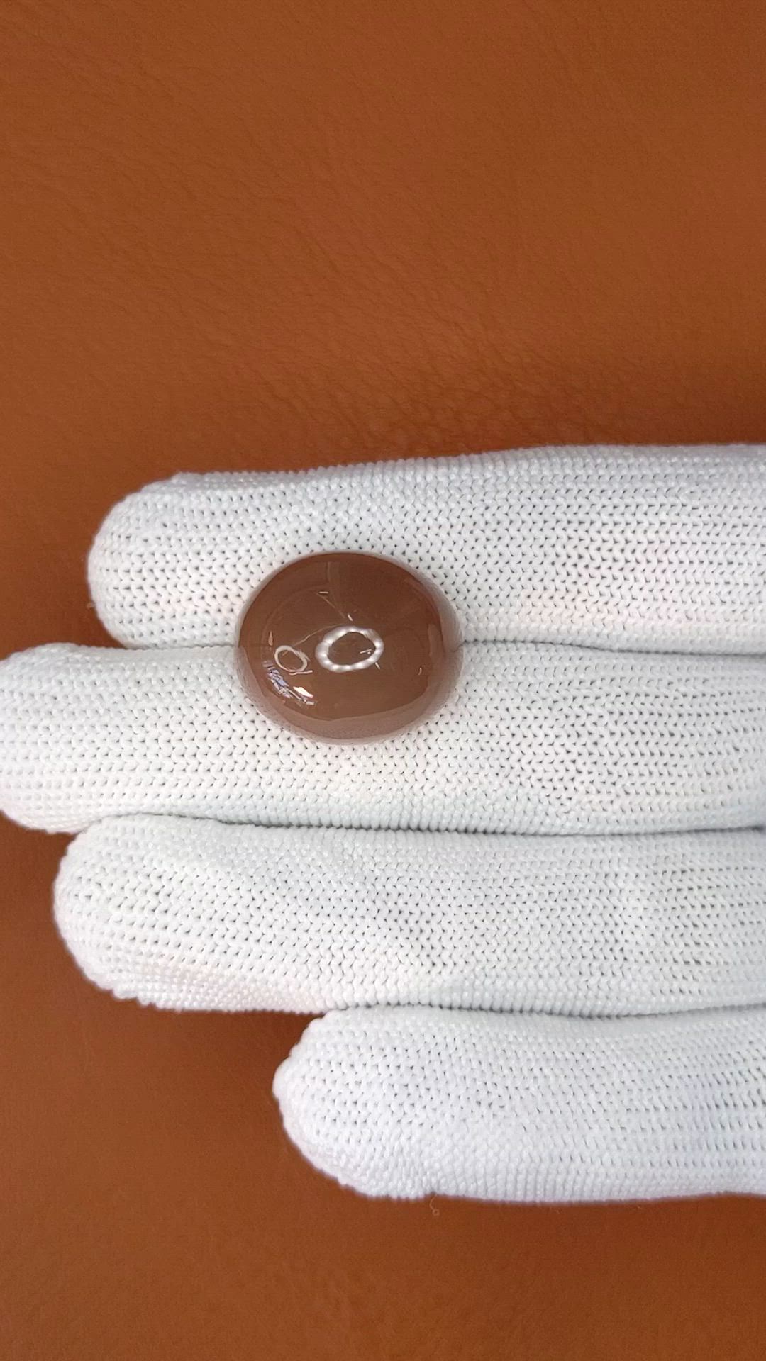 26.46 Ct. Brown Cabochon Moonstone from Ceylon (Sri Lanka) Size Video