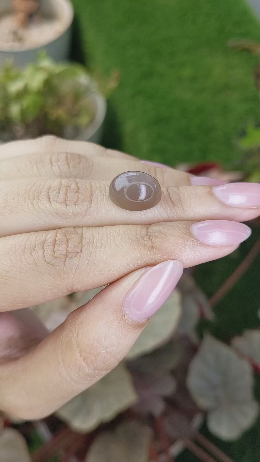 8.18 Ct. Brown Cabochon Moonstone from Ceylon (Sri Lanka) Size Video