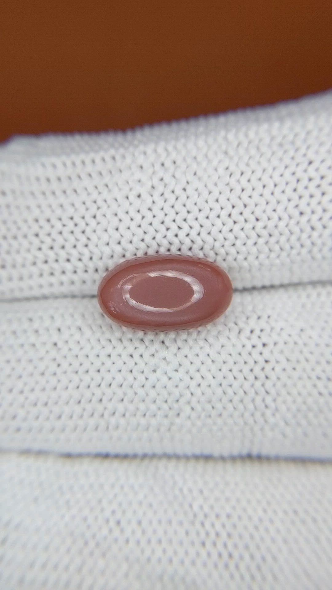 3.04 Ct. Peach Cabochon Moonstone from Ceylon (Sri Lanka) Size Video