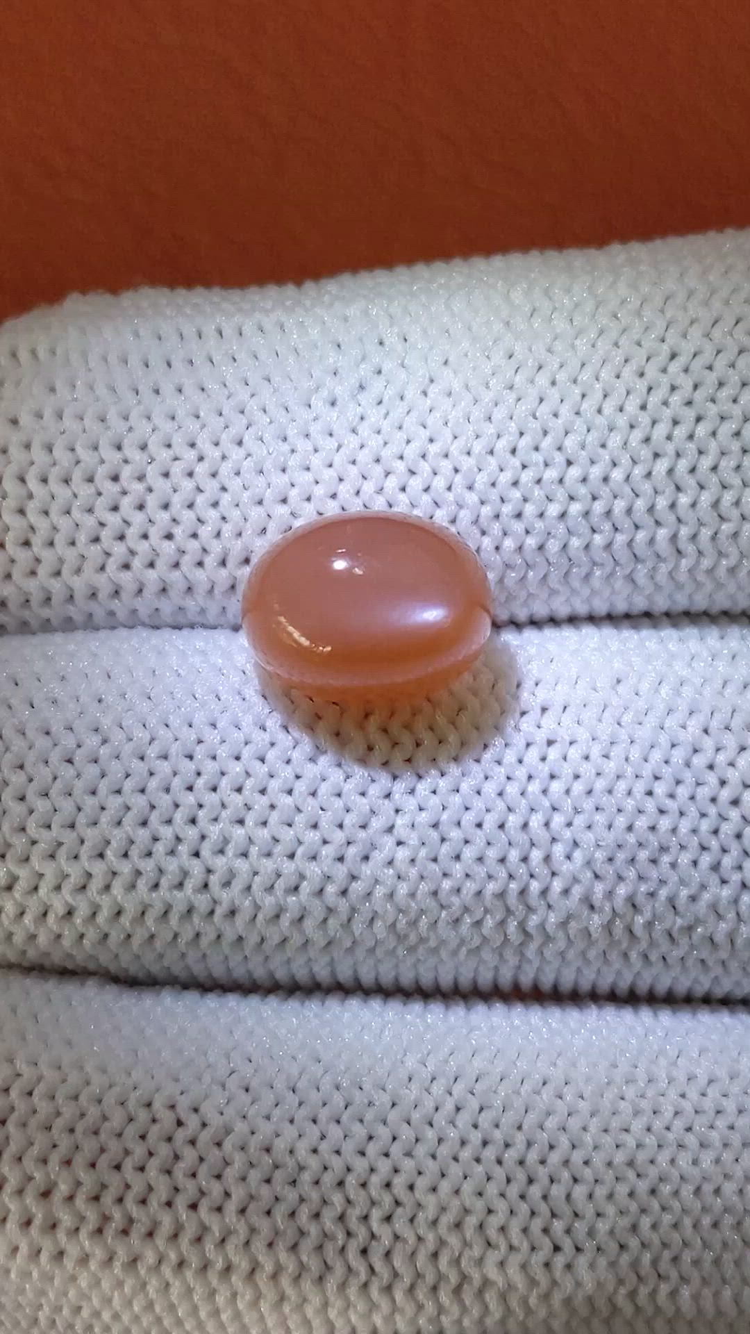 5.17 Ct. Peach Cabochon Moonstone from Ceylon (Sri Lanka) Size Video
