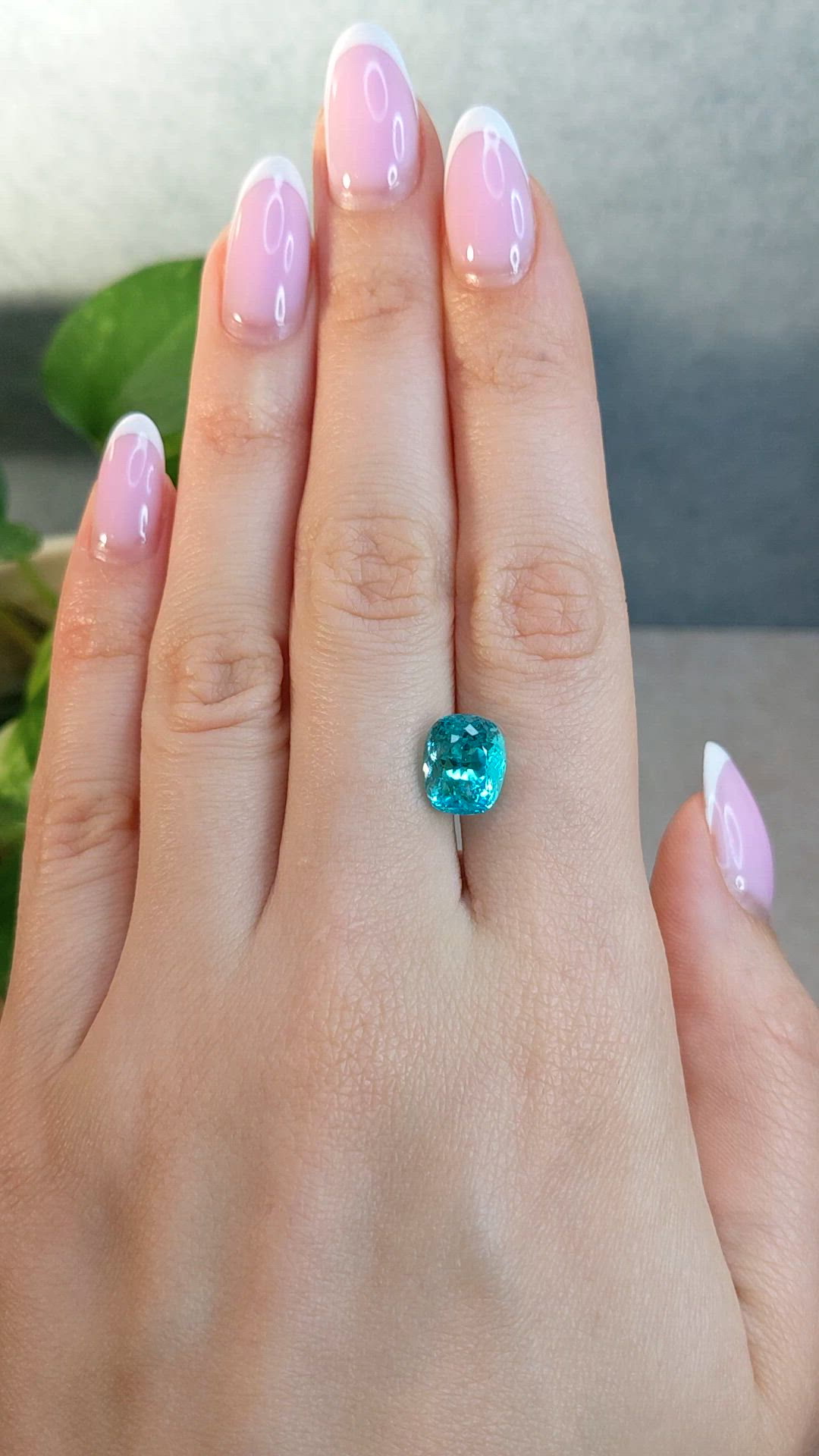 4.79 Ct. Greenish Blue Paraiba Tourmaline from Mozambique Size Video