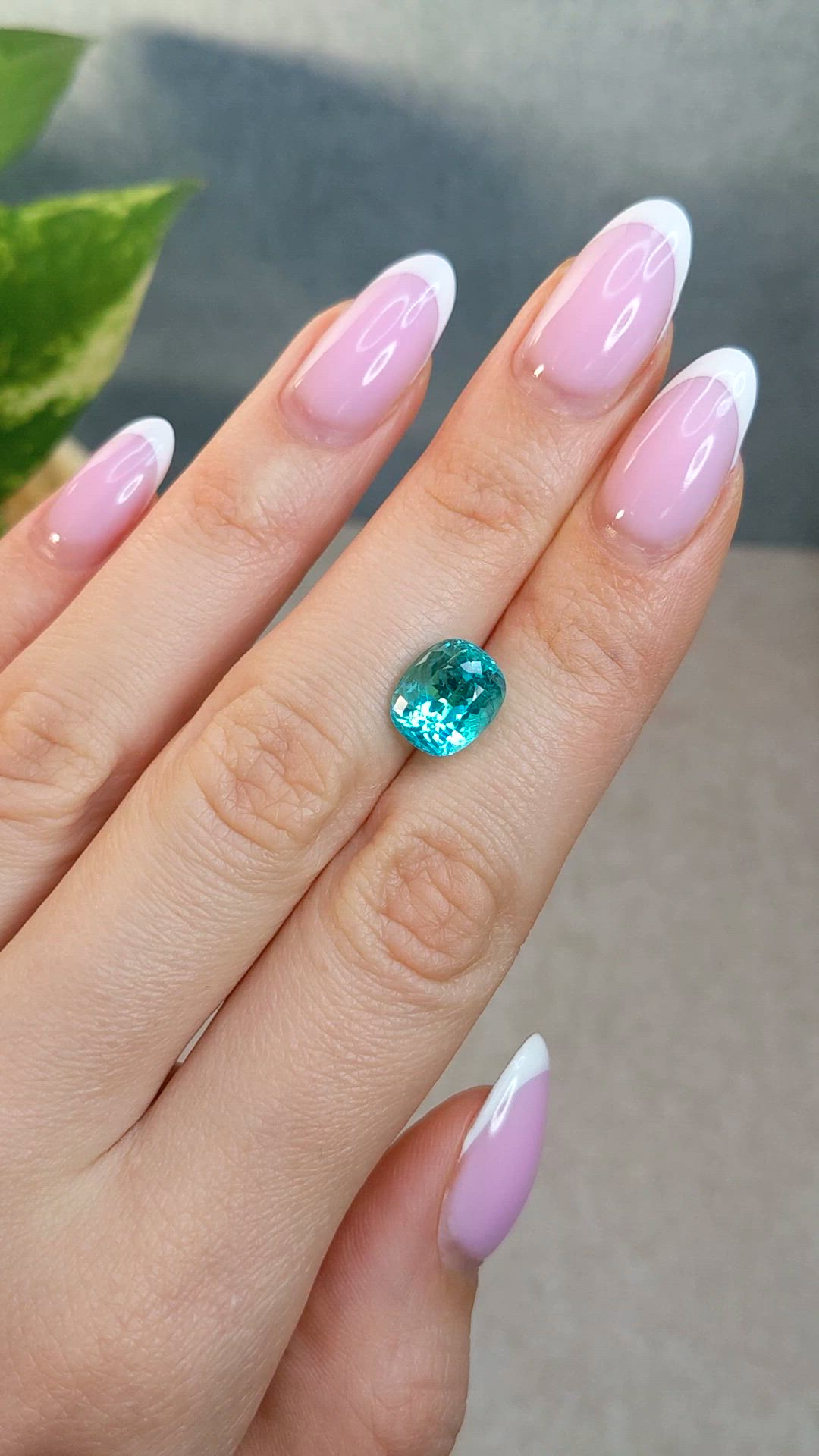 4.79 Ct. Greenish Blue Paraiba Tourmaline from Mozambique Size Video