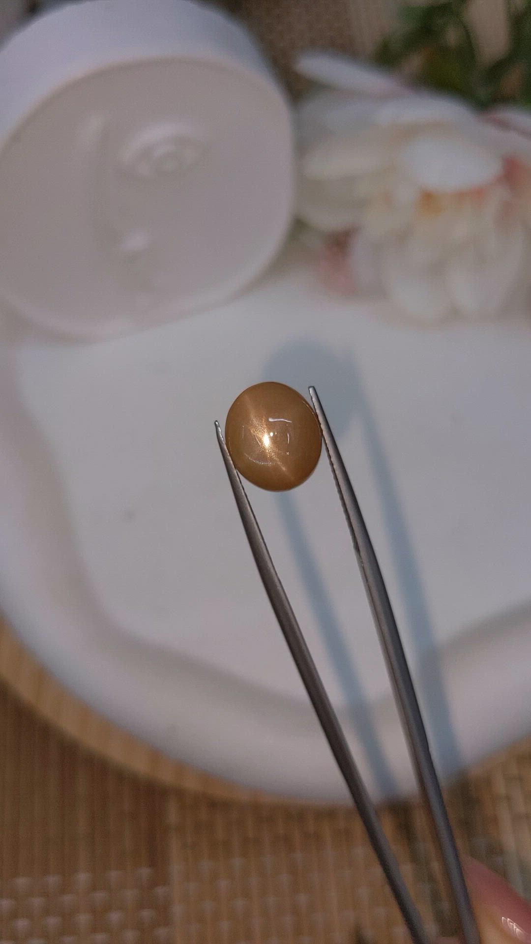 4.90 Ct. Brown Cabochon Moonstone from Ceylon (Sri Lanka) Size Video