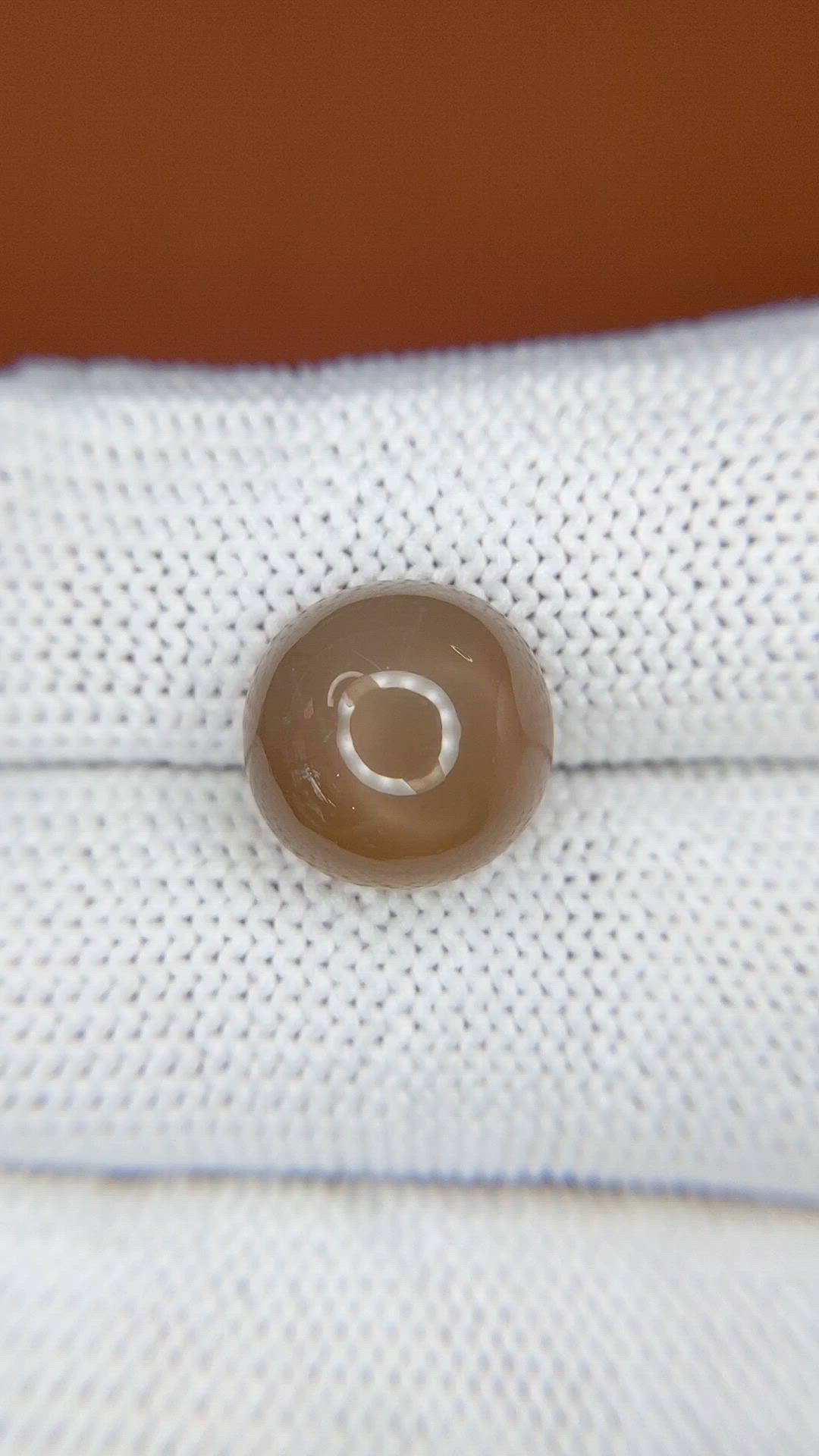 6.82 Ct. Brown Cabochon Moonstone from Ceylon (Sri Lanka) Size Video