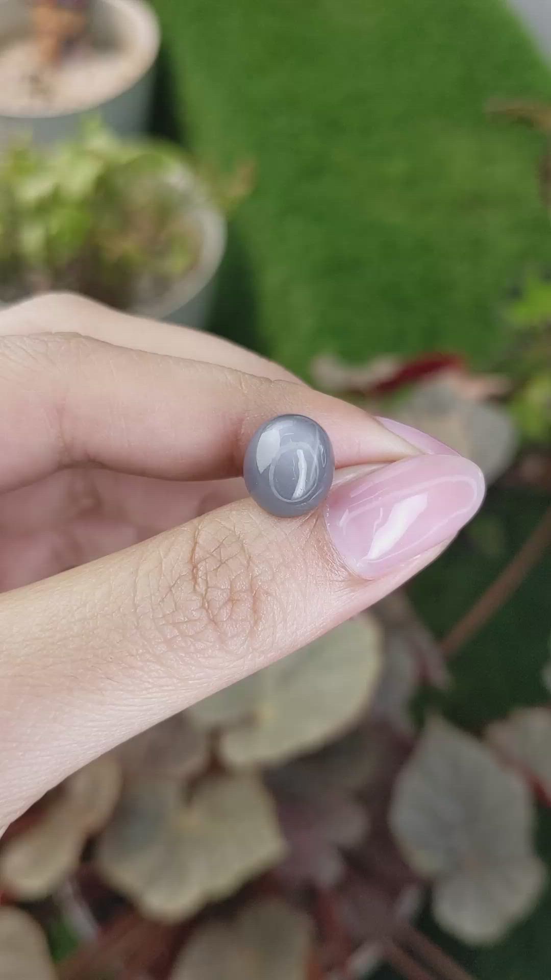 5.23 Ct. Grey Cabochon Moonstone from Ceylon (Sri Lanka) Size Video