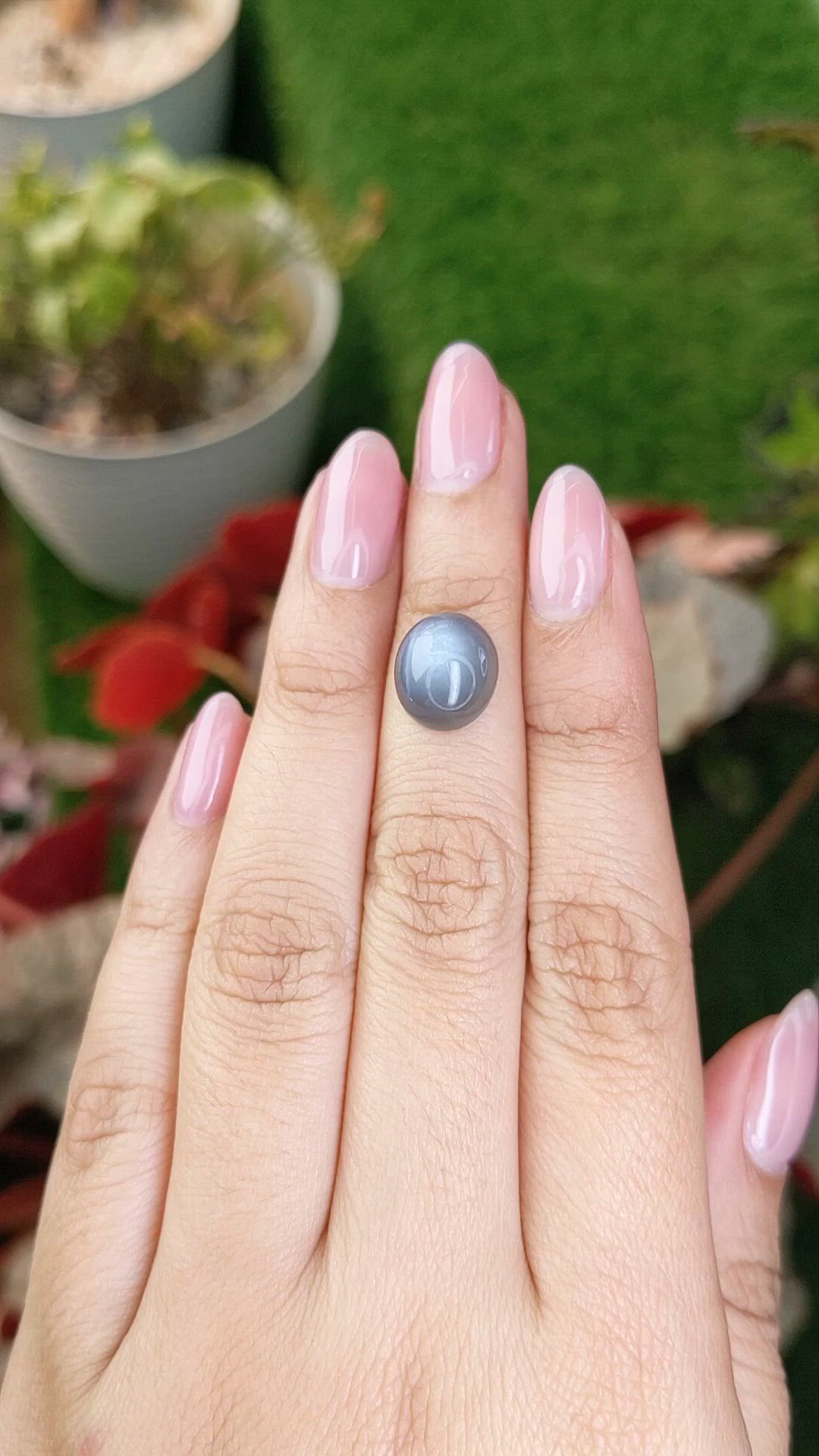 5.23 Ct. Grey Cabochon Moonstone from Ceylon (Sri Lanka) Size Video