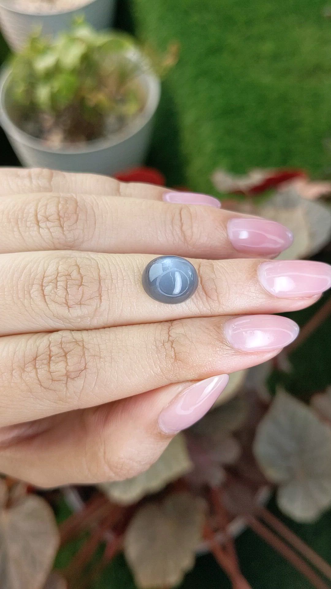 5.23 Ct. Grey Cabochon Moonstone from Ceylon (Sri Lanka) Size Video