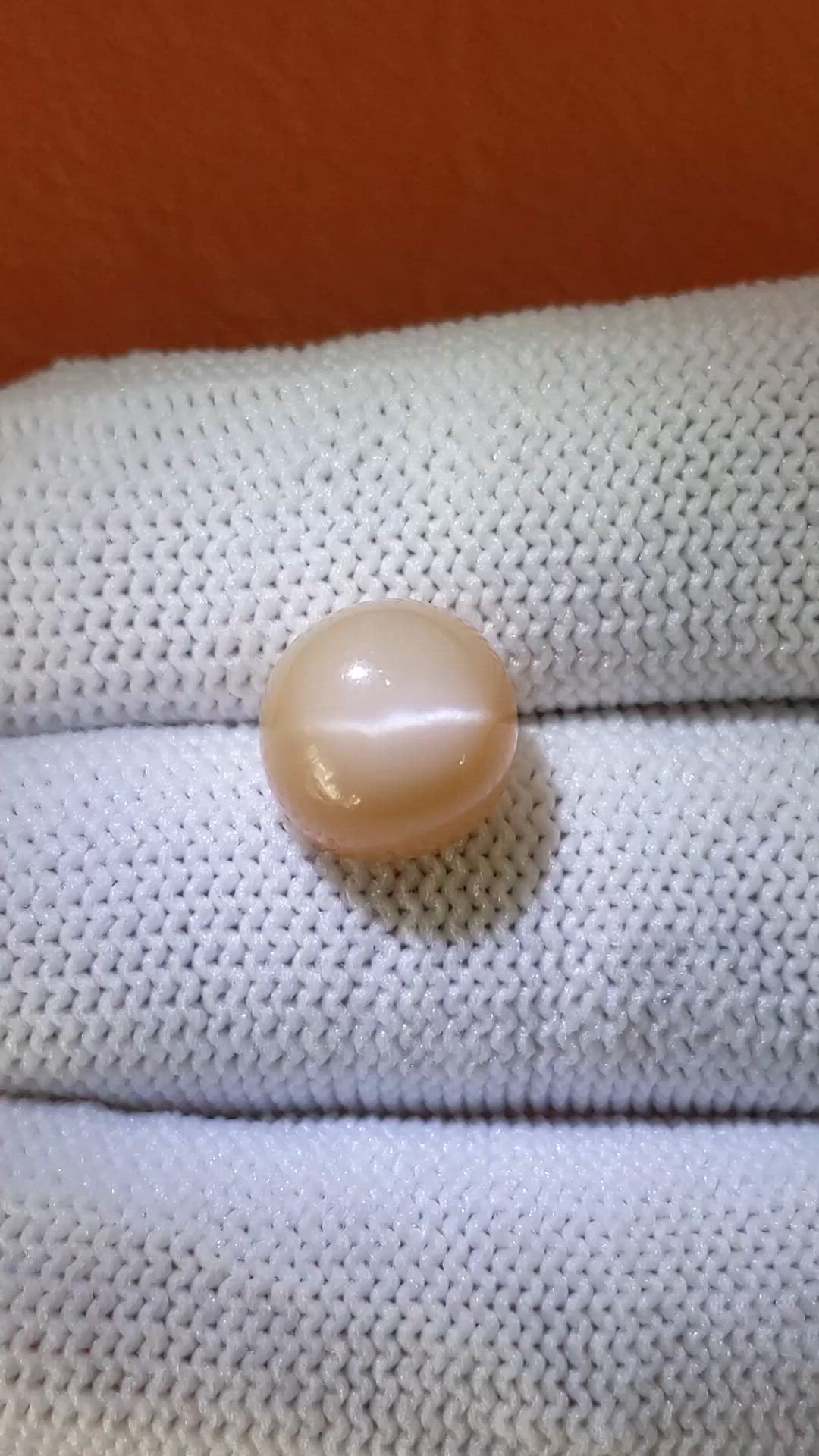 5.84 Ct. Peach Cabochon Moonstone from Ceylon (Sri Lanka) Size Video