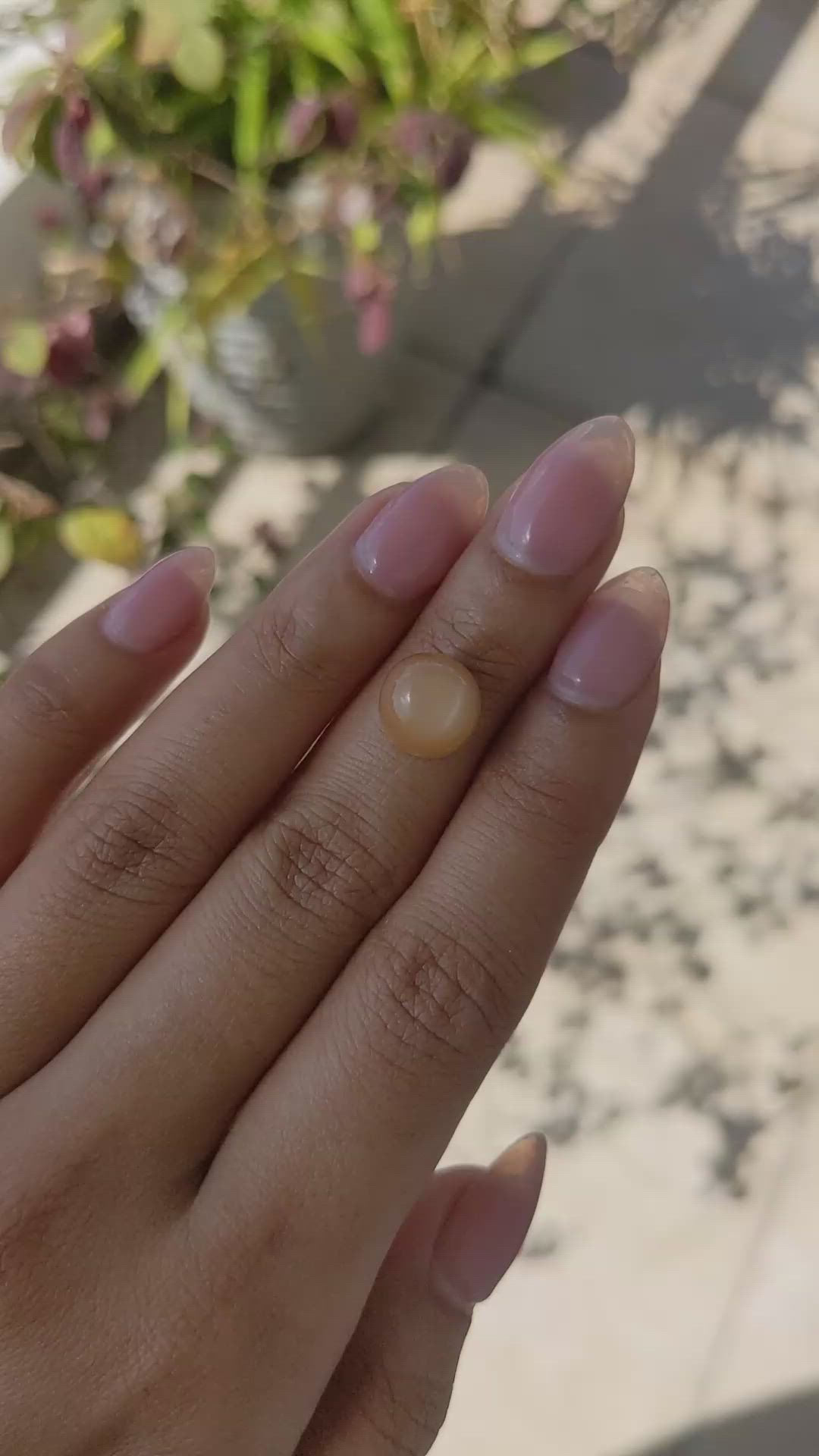 5.84 Ct. Peach Cabochon Moonstone from Ceylon (Sri Lanka) Size Video