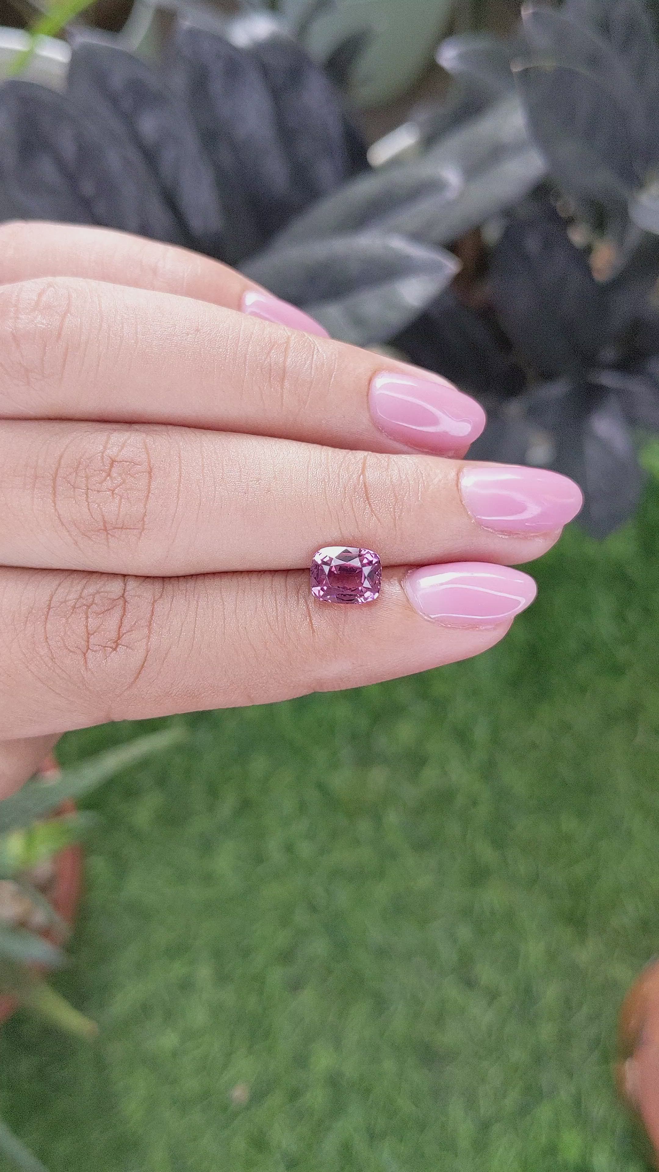 1.96 Ct. Pink Malaya Garnet from Tanzania Size Video