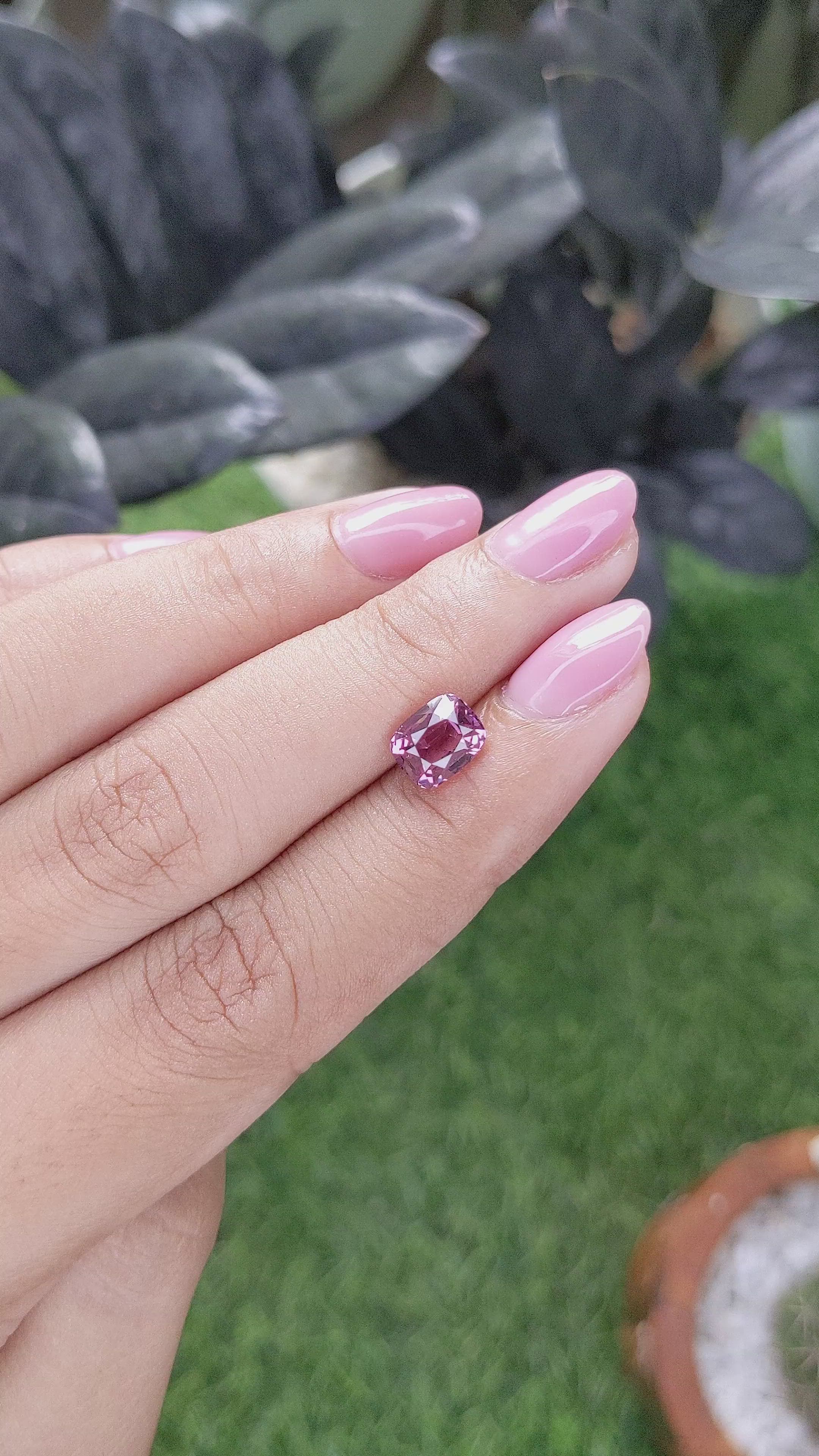 1.96 Ct. Pink Malaya Garnet from Tanzania Size Video