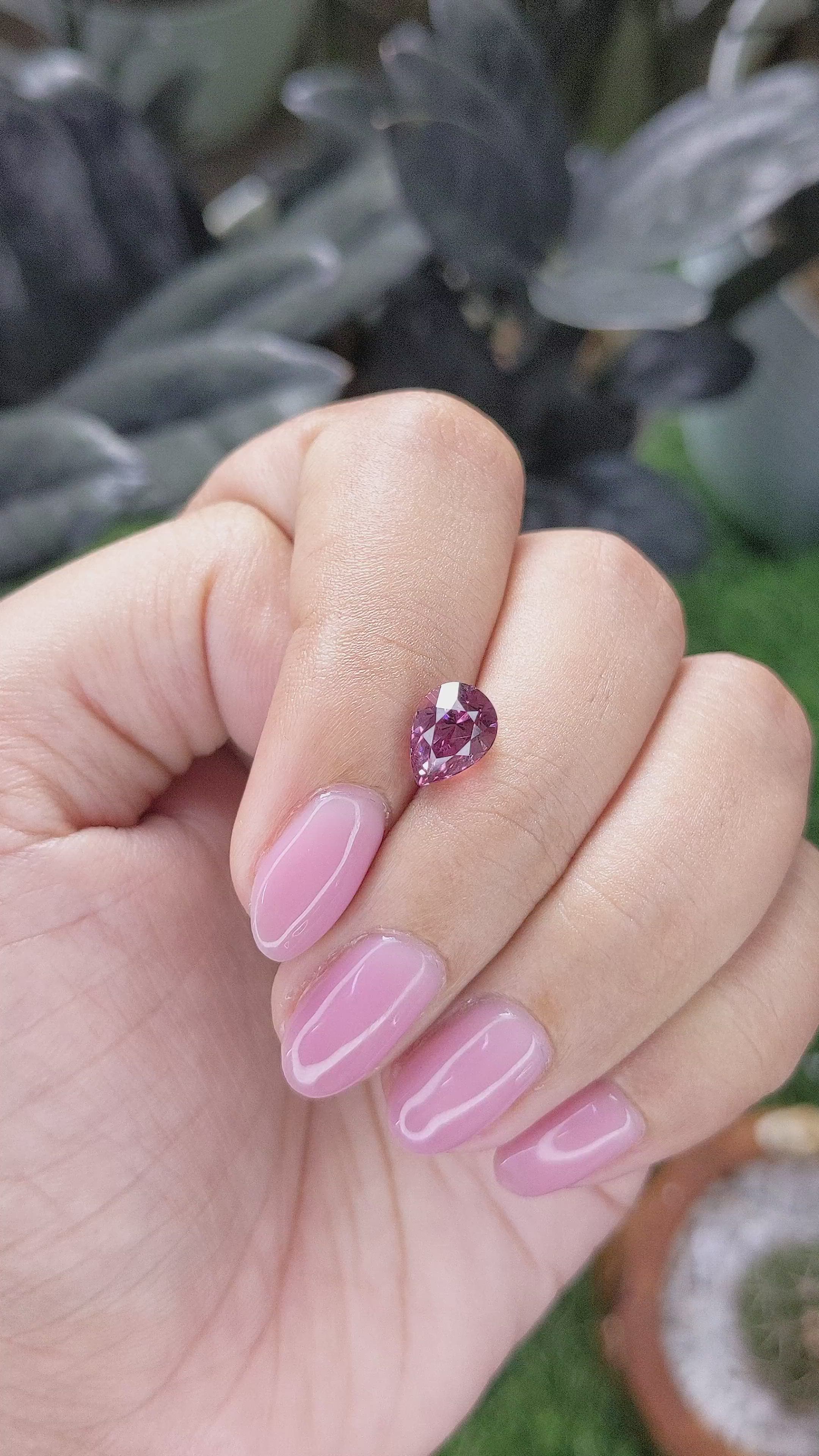 1.97 Ct. Pink Malaya Garnet from Tanzania Size Video