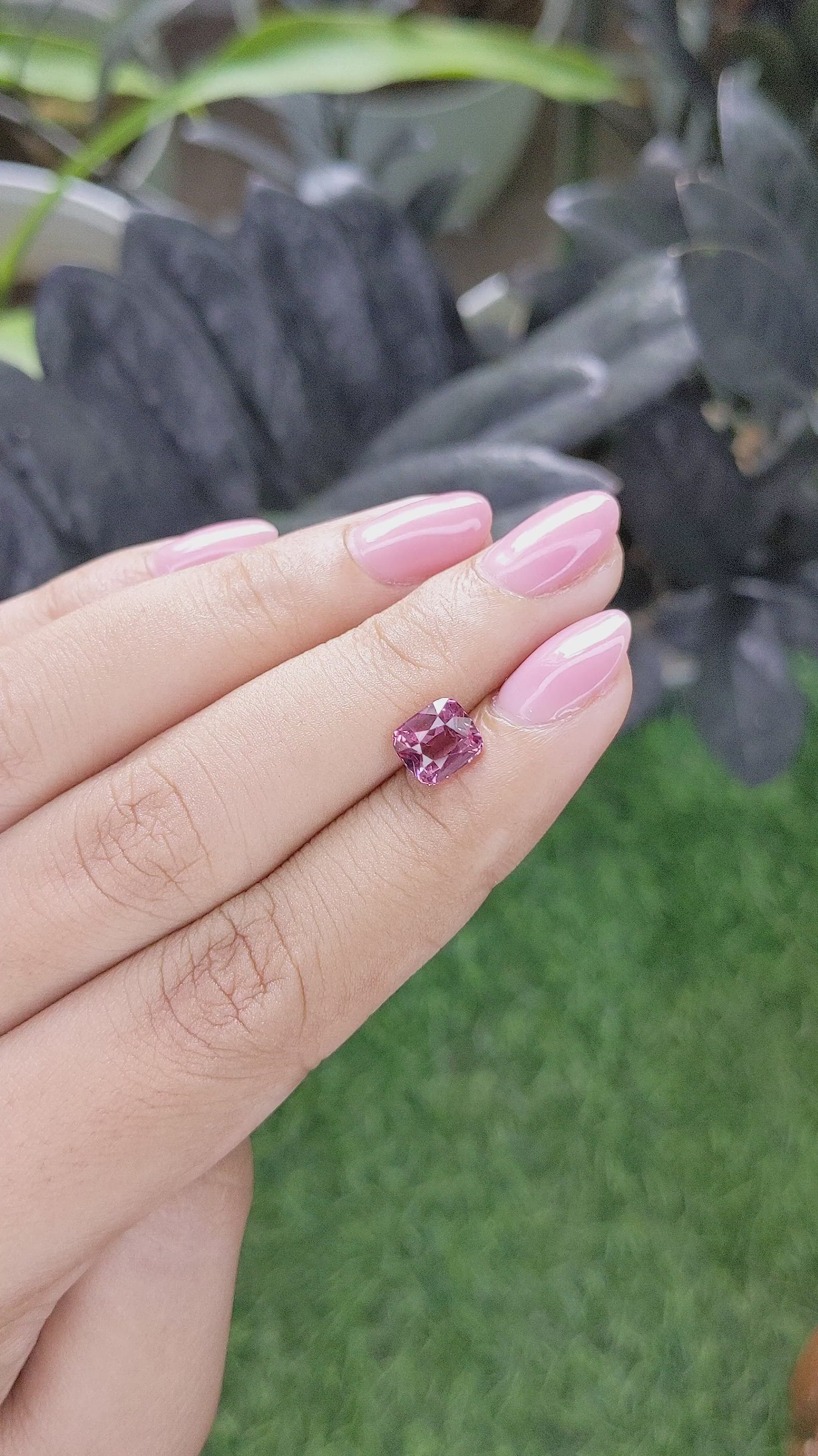 1.87 Ct. Pink Malaya Garnet from Tanzania Size Video