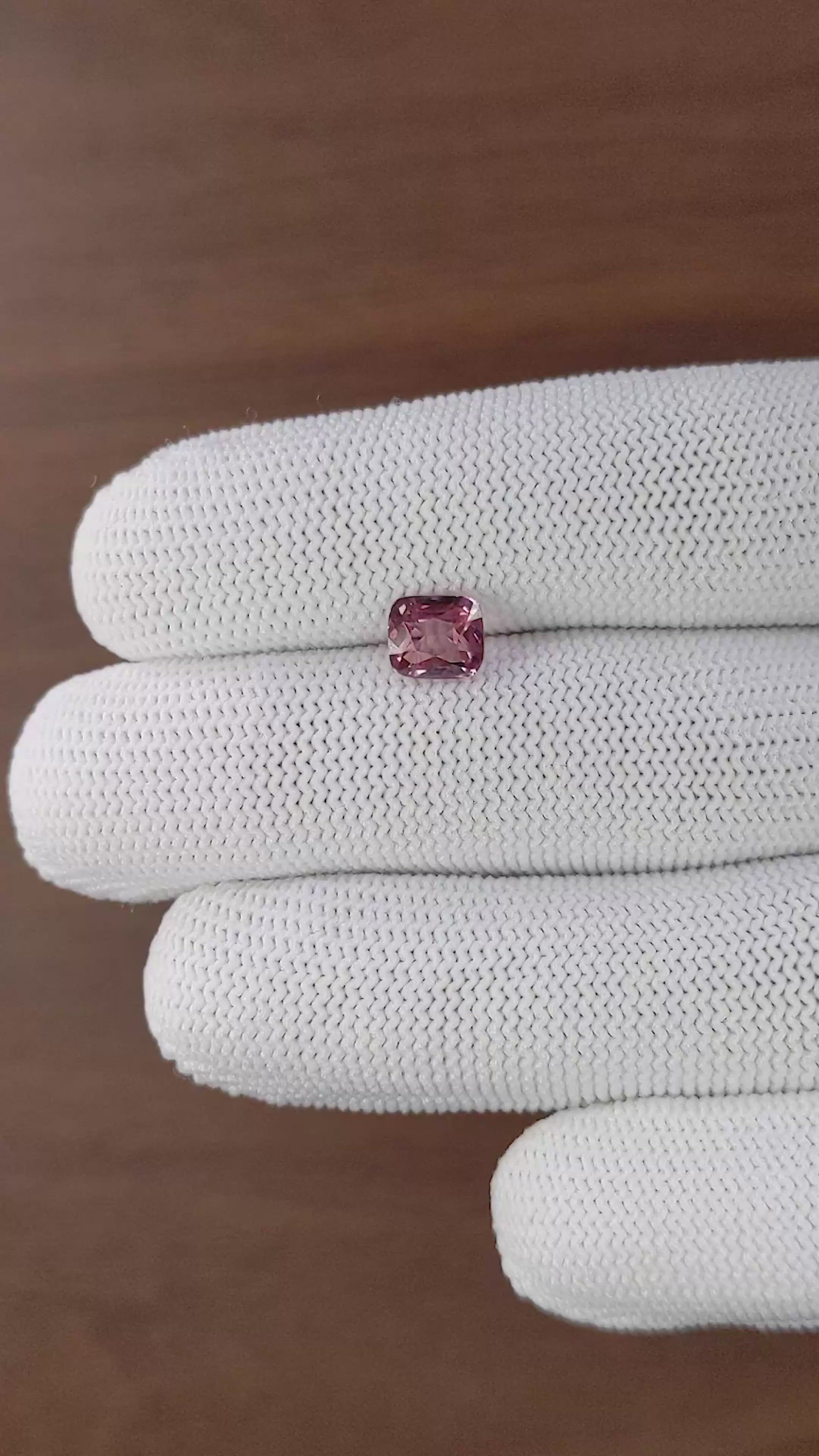 1.87 Ct. Pink Malaya Garnet from Tanzania Size Video