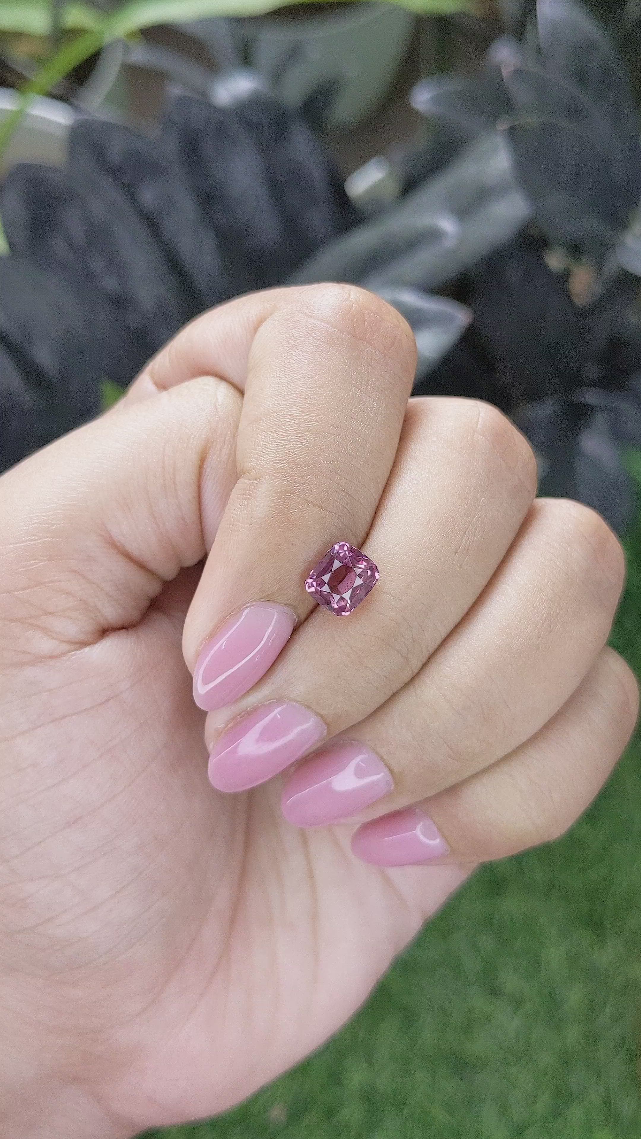 1.87 Ct. Pink Malaya Garnet from Tanzania Size Video